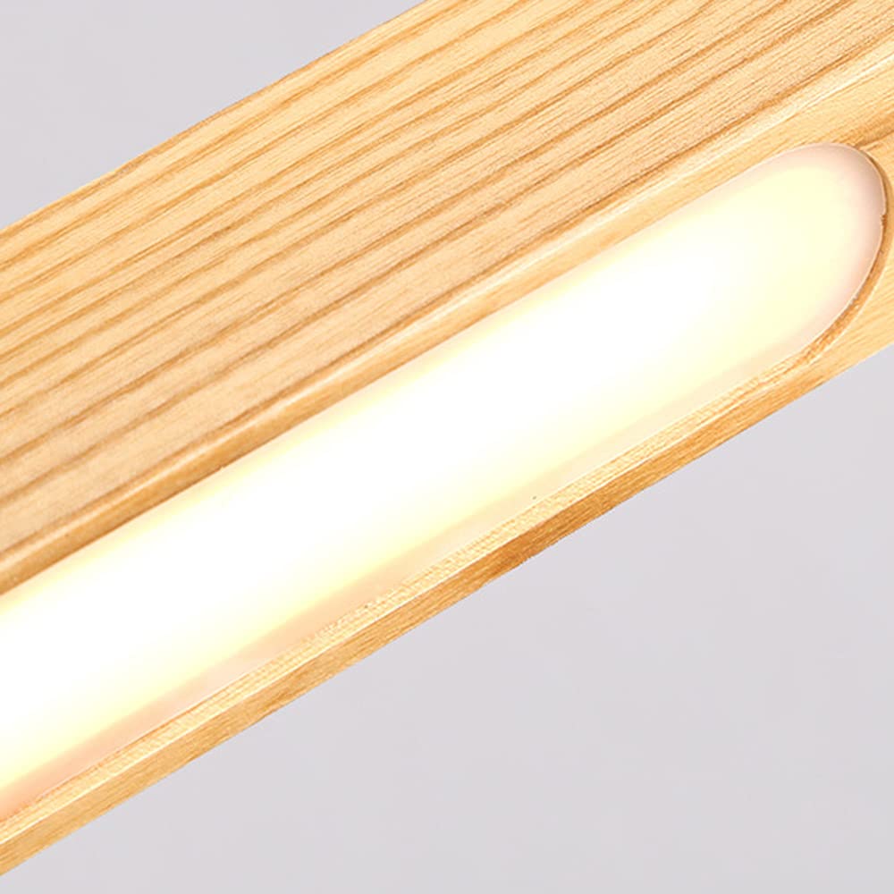 Modern LED Wood Pendant Light - Minimalist Hanging Chandelier for Dining Room, Kitchen Island & Bedroom | Energy-Efficient Wooden Ceiling Lamp for Home Decor | Perfect Over Tables, Countertops and Living Areas