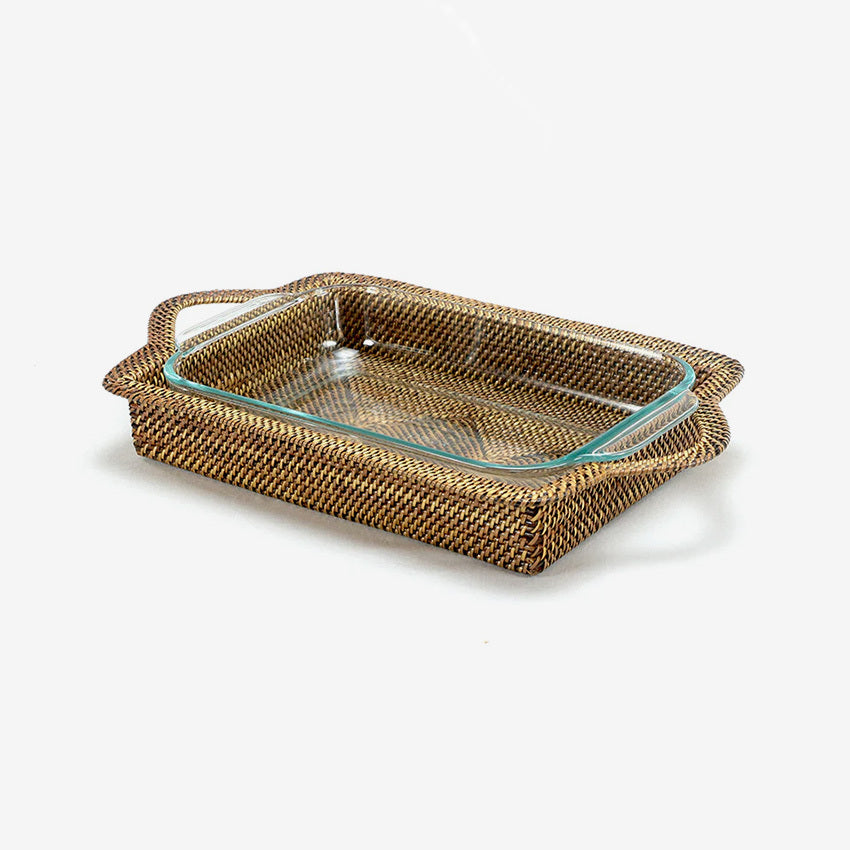 Calaisio Rectangular Casserole Basket with Baking Dish - Oven Safe Bakeware Set for Casseroles, Lasagna & Roasts - Perfect for Holiday Dinners & Family Gatherings