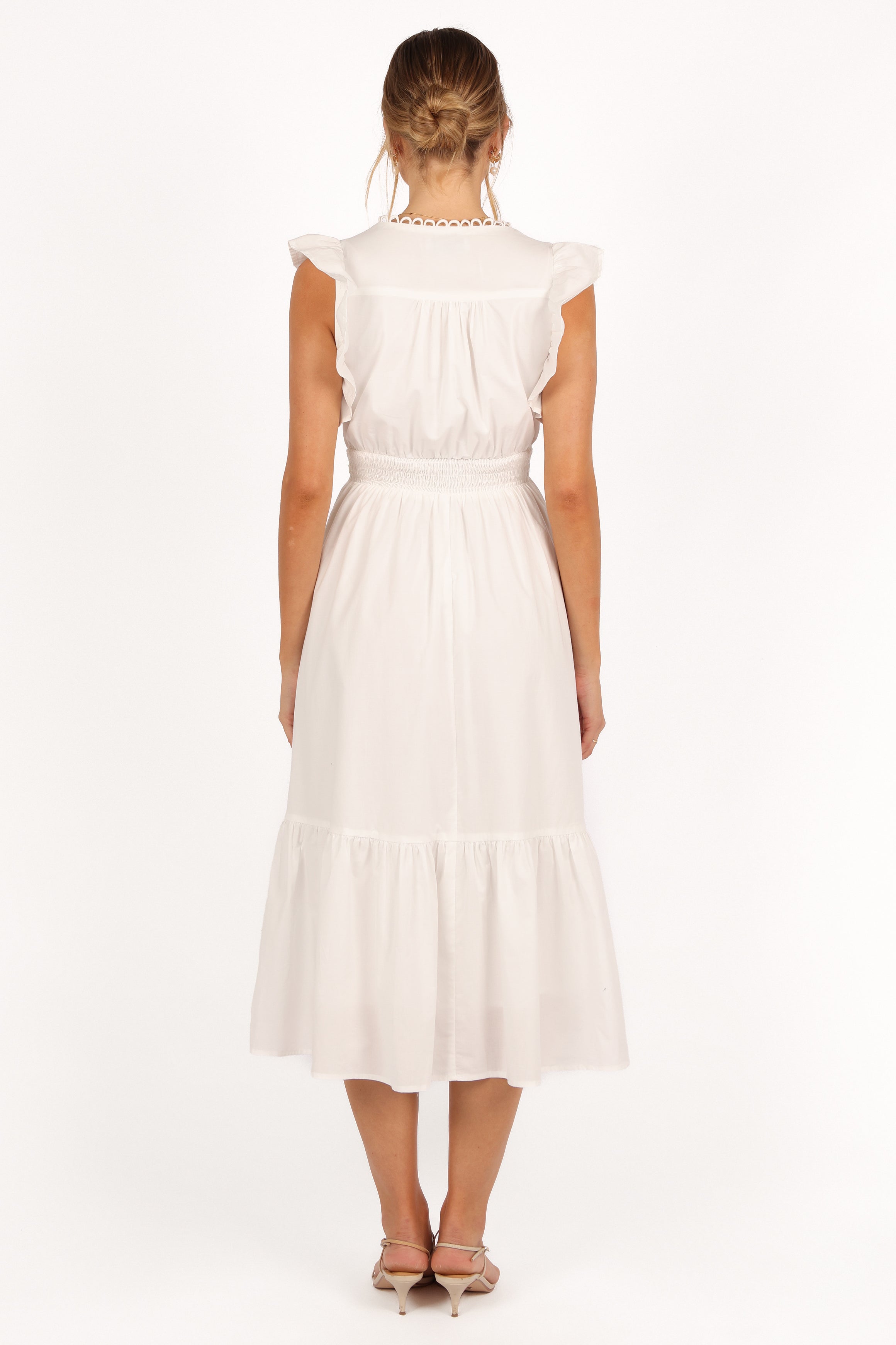 Acadia Midi Dress - Flowy White Summer Dress for Women | Perfect for Beach, Brunch & Date Nights