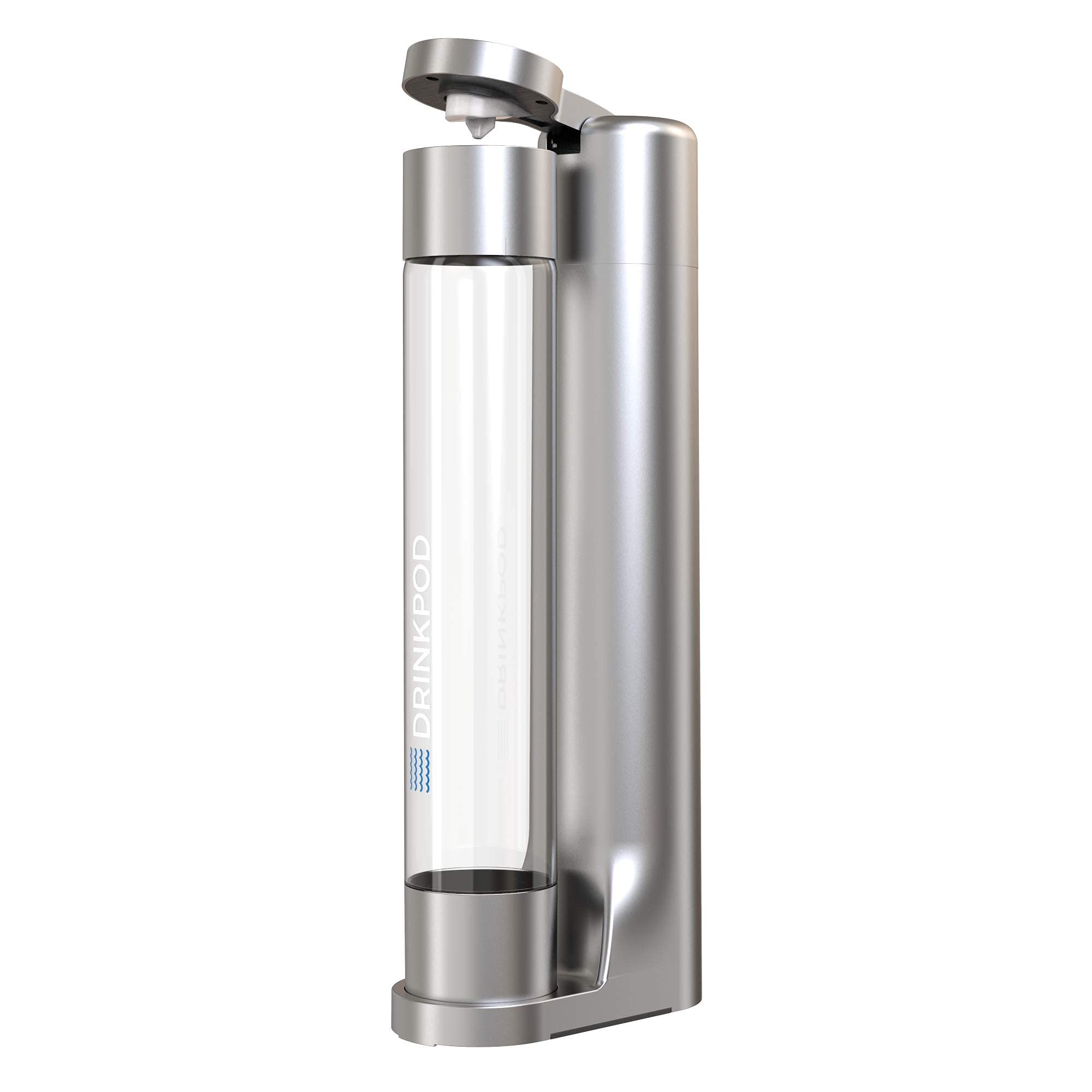 FIZZpod Soda Maker Machine - Make Sparkling Water, Juice, Coffee & Cocktails at Home | Includes 3 Bottles, 3 Caps, Carbonator Cap & 2 CO2 Cylinders (Silver) | Perfect for Kitchen, Office, Parties & Healthy Drinks