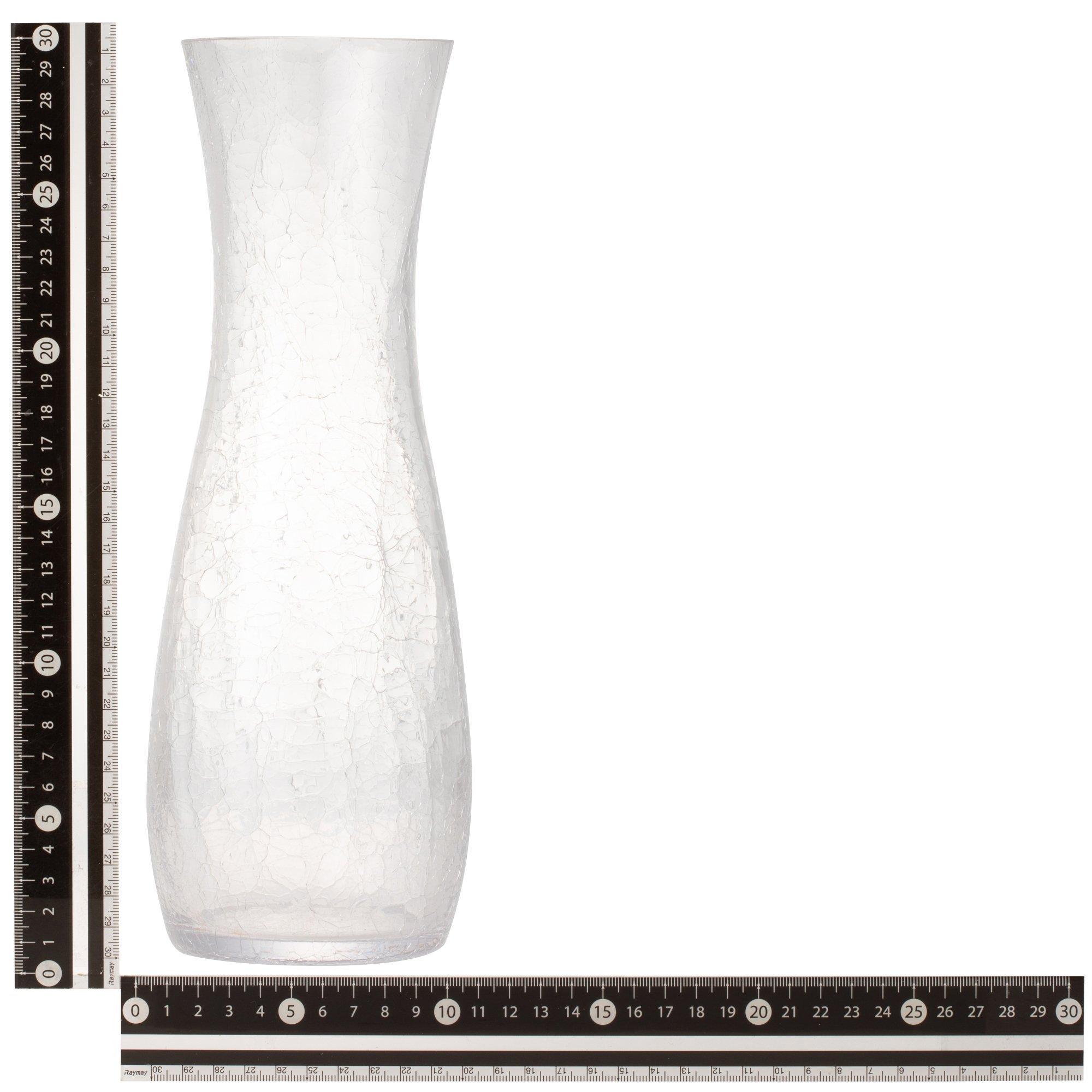 Large Clear Crackle Glass Flower Vase - Elegant Home Decor for Living Room, Dining Table & Wedding Centerpieces