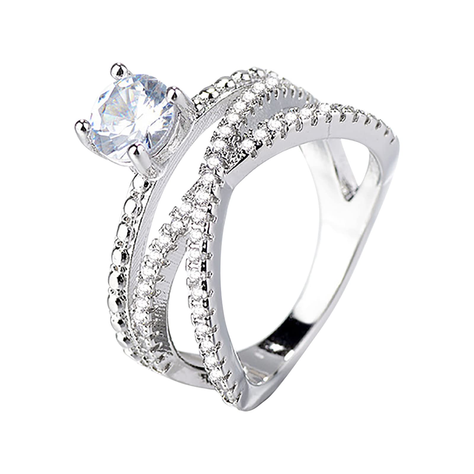 2022 Stainless Steel Rotating Diamond Ring for Women - Colorful Titanium Steel Fashion Jewelry, Adjustable Beach Ring for Teen Girls (Size E, One Size) | Perfect for Parties, Gifts & Everyday Wear
