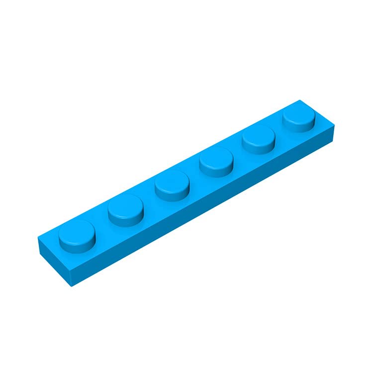 Classic 1x6 Building Plate - 100 Piece Creative Construction Set | 100% Compatible with Lego 3666 & All Major Brick Brands (Sky Blue) | Perfect for Kids STEM Toys, DIY Projects & Educational Play