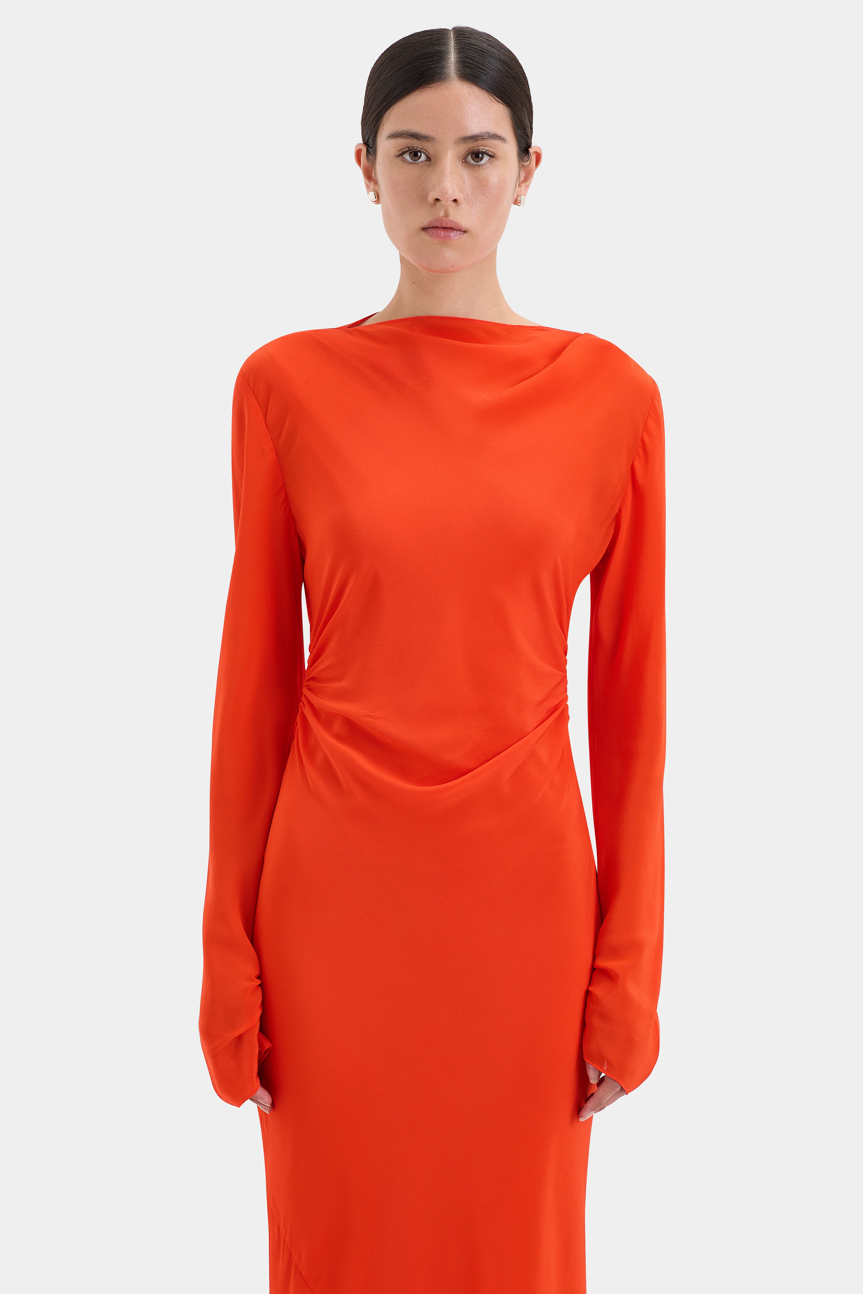 Fresca Women's Gathered Midi Dress - Flowy Summer Casual Dress for Beach, Party & Everyday Wear