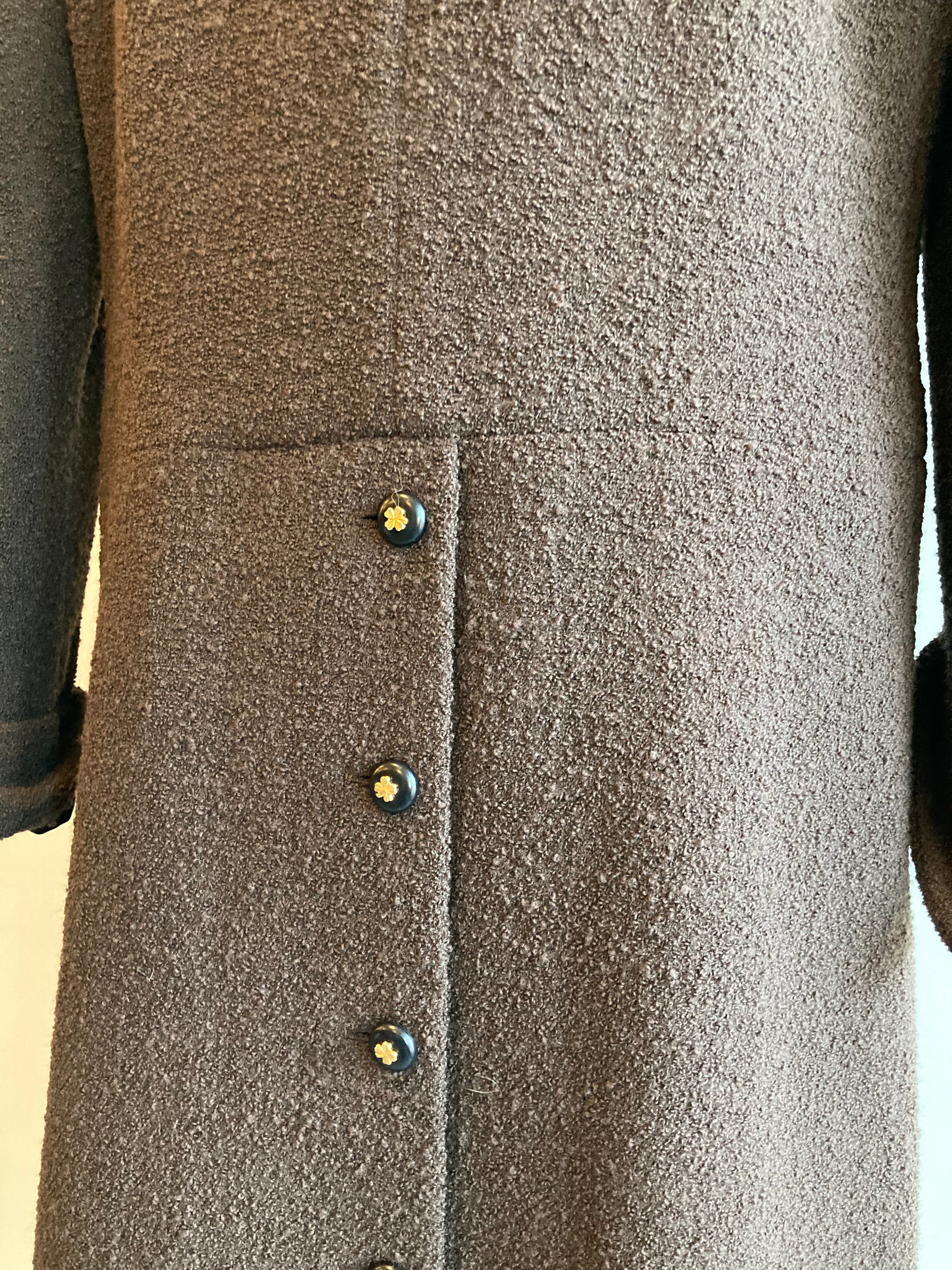 Vintage Boucle Coat for Women - Elegant Wool Blend Winter Jacket with Notched Lapel | Perfect for Office, Parties & Cold Weather Outfits