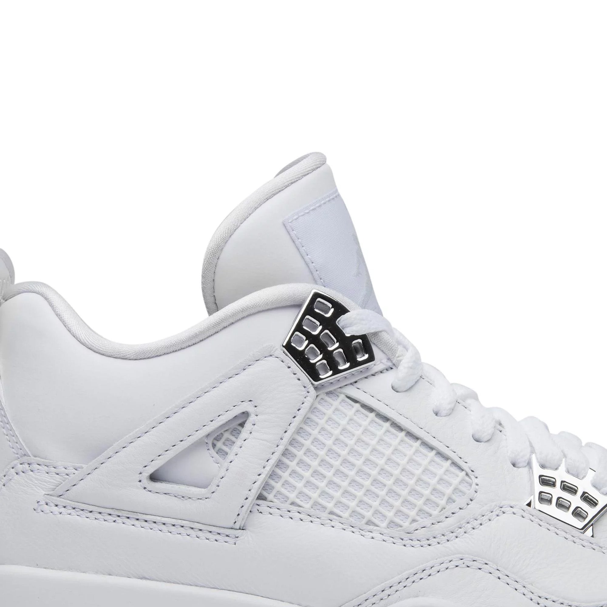 Air Jordan 4 Retro 'Pure Money' White Leather Sneakers (2017 Release) - Men's Basketball Shoes for Streetwear & Casual Outfits