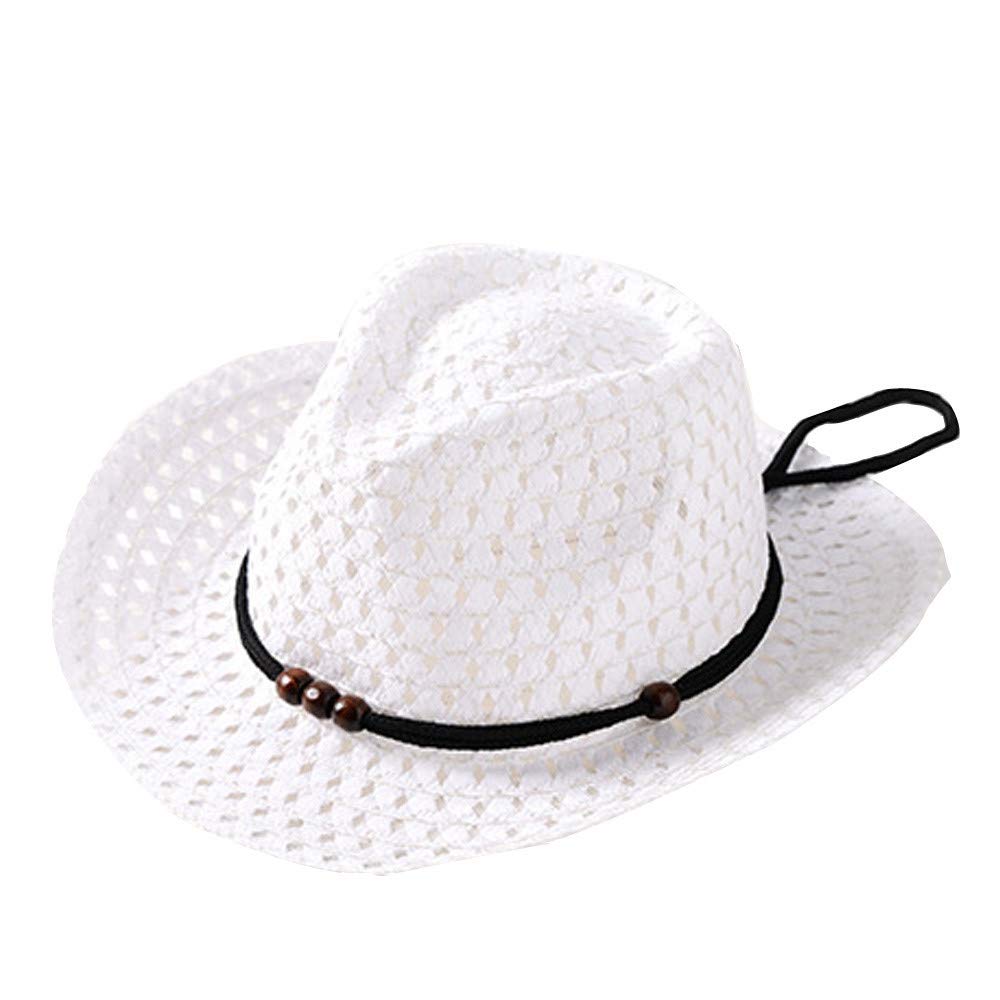 Baby Cowboy Straw Hats for Boys & Girls - Adjustable Summer Sun Hat for Beach, Pool & Outdoor Play - Cute Western Style Toddler Sun Protection Hat with Memory Frame for Photos