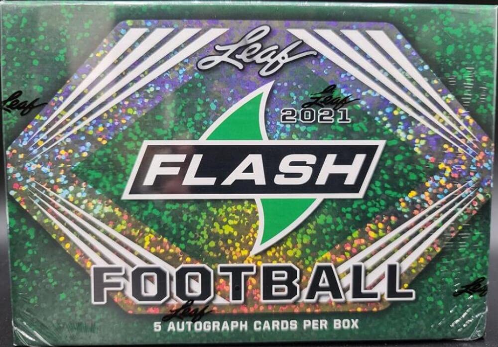 2021 Leaf Flash Football Hobby Box - 24 Packs with Autographs & Memorabilia Cards for Collectors, Trading, and Fantasy Sports Enthusiasts