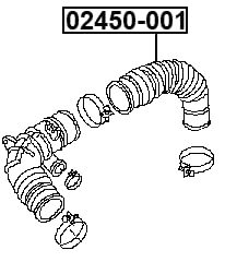 Febest 02450-001 OEM 16578-VC12A Air Cleaner Hose - High Performance Replacement Part for Improved Engine Airflow | Perfect for Car Maintenance & Engine Repair