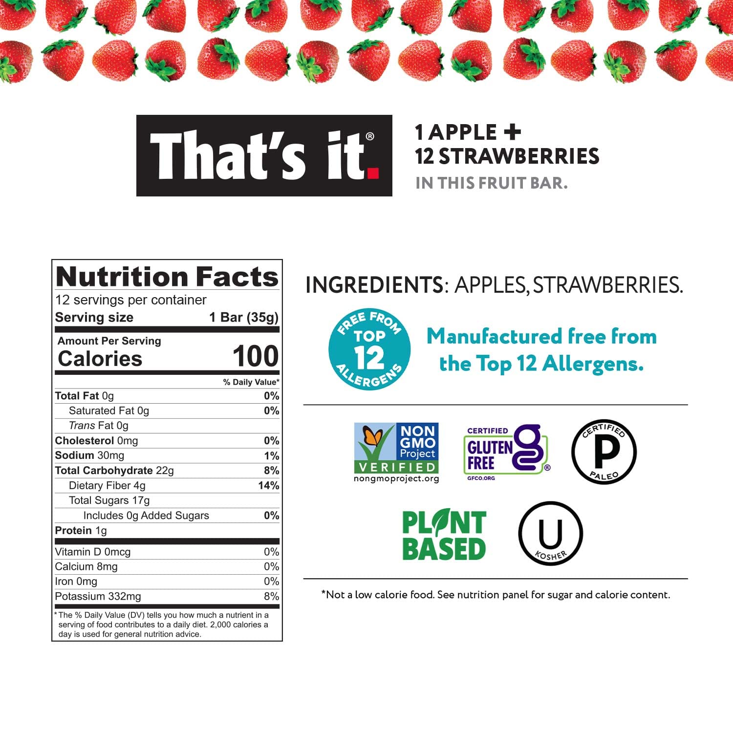 That's It. Variety Pack 100% Natural Real Fruit Bars - High Fiber Vegan Snacks, Gluten Free, Paleo Friendly, Non-GMO, No Added Sugar or Preservatives - Healthy Energy Food for Kids & Adults (12 Pack) - Perfect for School Lunches, Office Snacks, Hiking & Travel