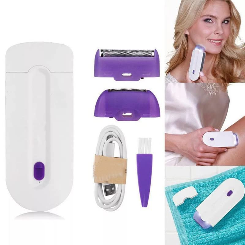 Women's Laser Rechargeable Epilator - Pain-Free Hair Removal Device with Smooth Touch & Sensor Light Technology | White | Medium Packaging | Perfect for Smooth Legs, Underarms & Bikini Line at Home