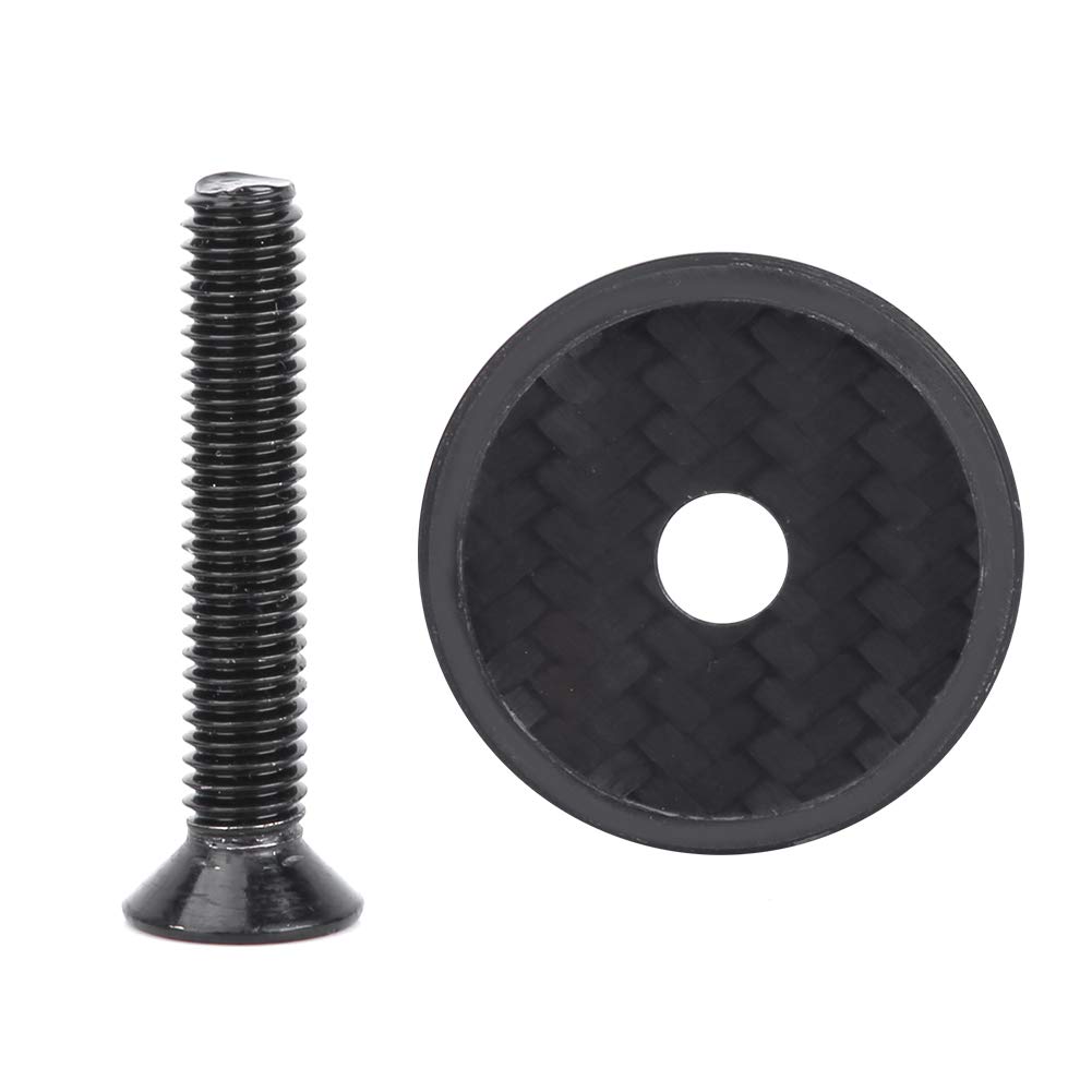 VGEBY Carbon Fiber Bicycle Stem Headset Top Cap with Screw - Lightweight MTB Bike Headset Cap for Mountain Bikes, Road Bikes & Cycling Accessories - Perfect for Bike Upgrades, Maintenance & Performance Riding