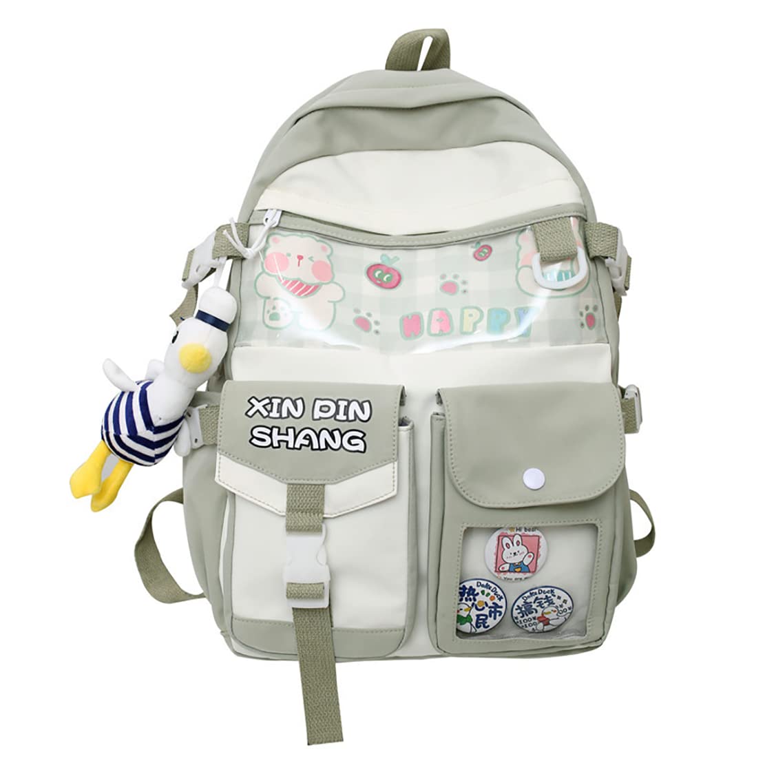 Cute Aesthetic Backpack for Women & Girls - Large Capacity Kawaii School Backpack with Adorable Accessories | Perfect for College, Travel & Everyday Use