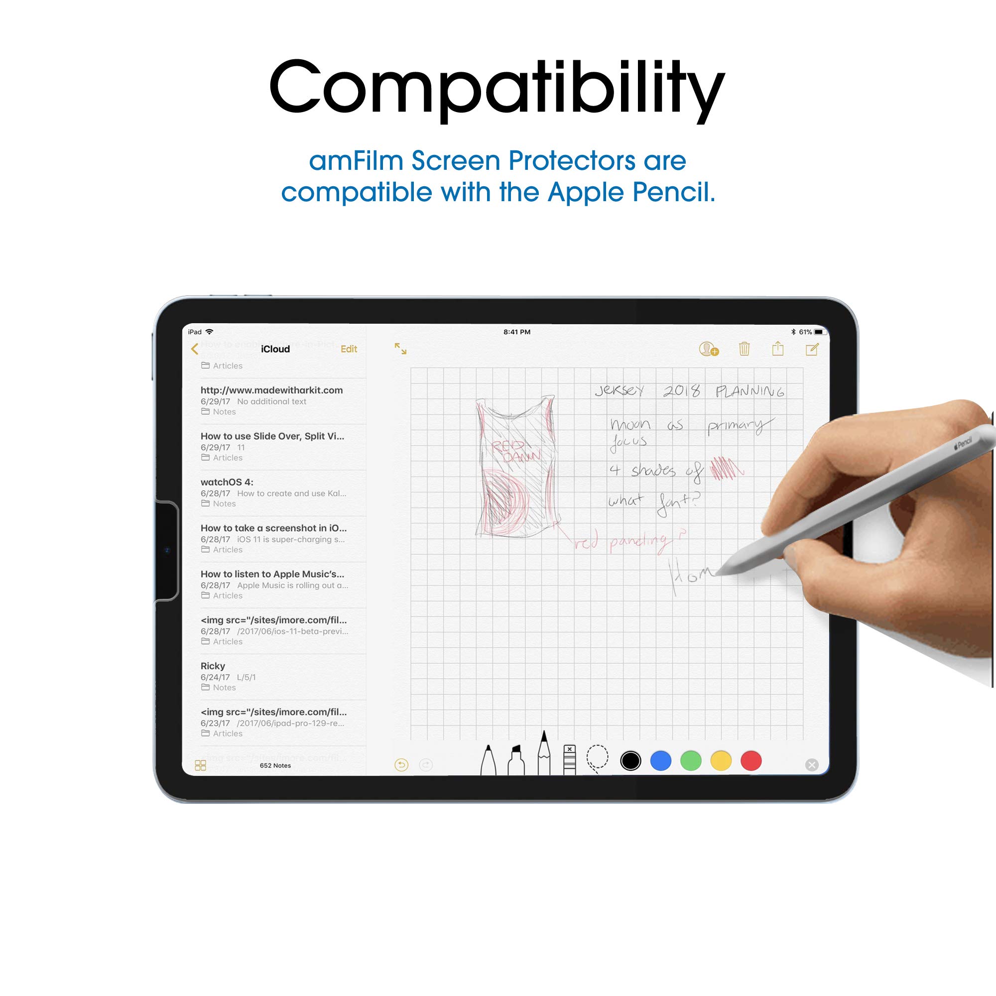 Premium Tempered Glass Screen Protector for iPad Air 5/Air 4/iPad Pro 11 (2-Pack) - Ultra Sensitive Touch, Face ID & Apple Pencil Compatible - Perfect for Work, Study & Entertainment