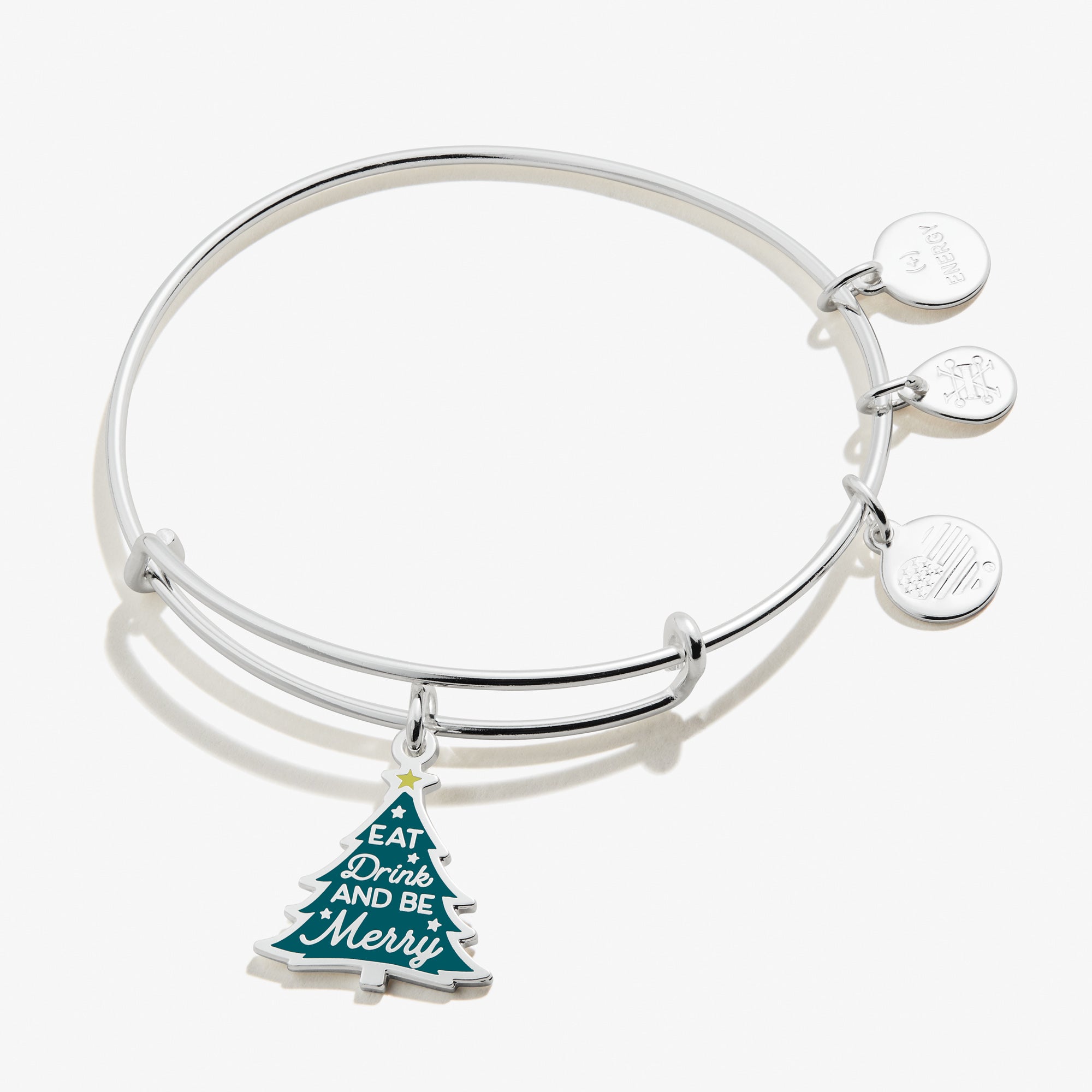 Eat Drink Be Merry Charm Bangle - Inspirational Jewelry for Women - Perfect for Parties, Holidays & Everyday Wear