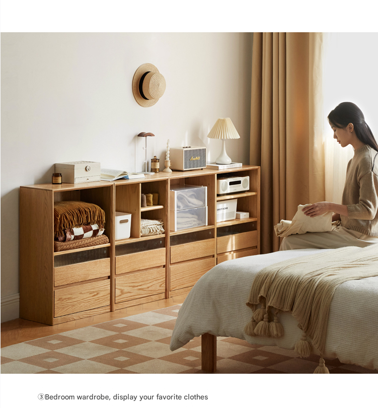 Modern Oak Solid Wood Bookcase - Stylish and Durable Bookshelf for Home Office, Living Room, or Library Storage