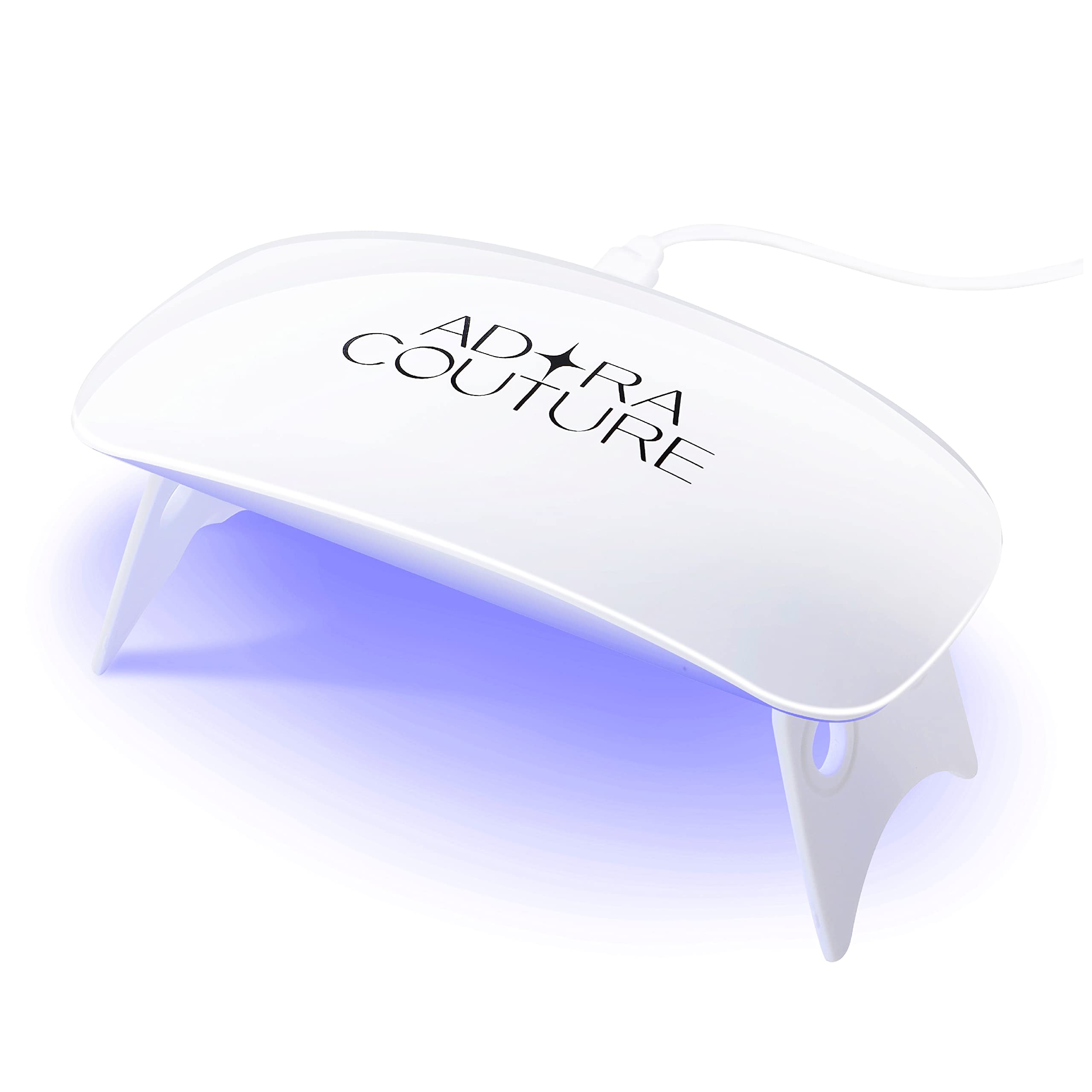 Adora Couture 6W UV LED Nail Lamp - Portable Gel Nail Dryer for Gel Polish, Nail Art, Stickers & Strips - 45s/60s Timer - Perfect for Home Manicures & Salon Use