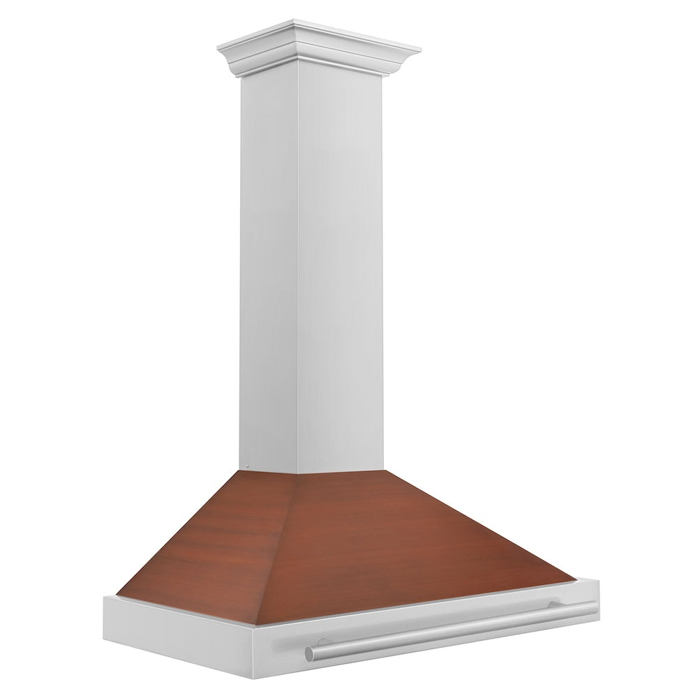 ZLINE 36 Inch Convertible Stainless Steel Range Hood with Copper Shell & Stainless Steel Handle - Powerful Kitchen Ventilation for Gas Stoves & Cooking (KB4STX C 36) - Perfect for Modern Kitchens, Restaurants & Home Chefs