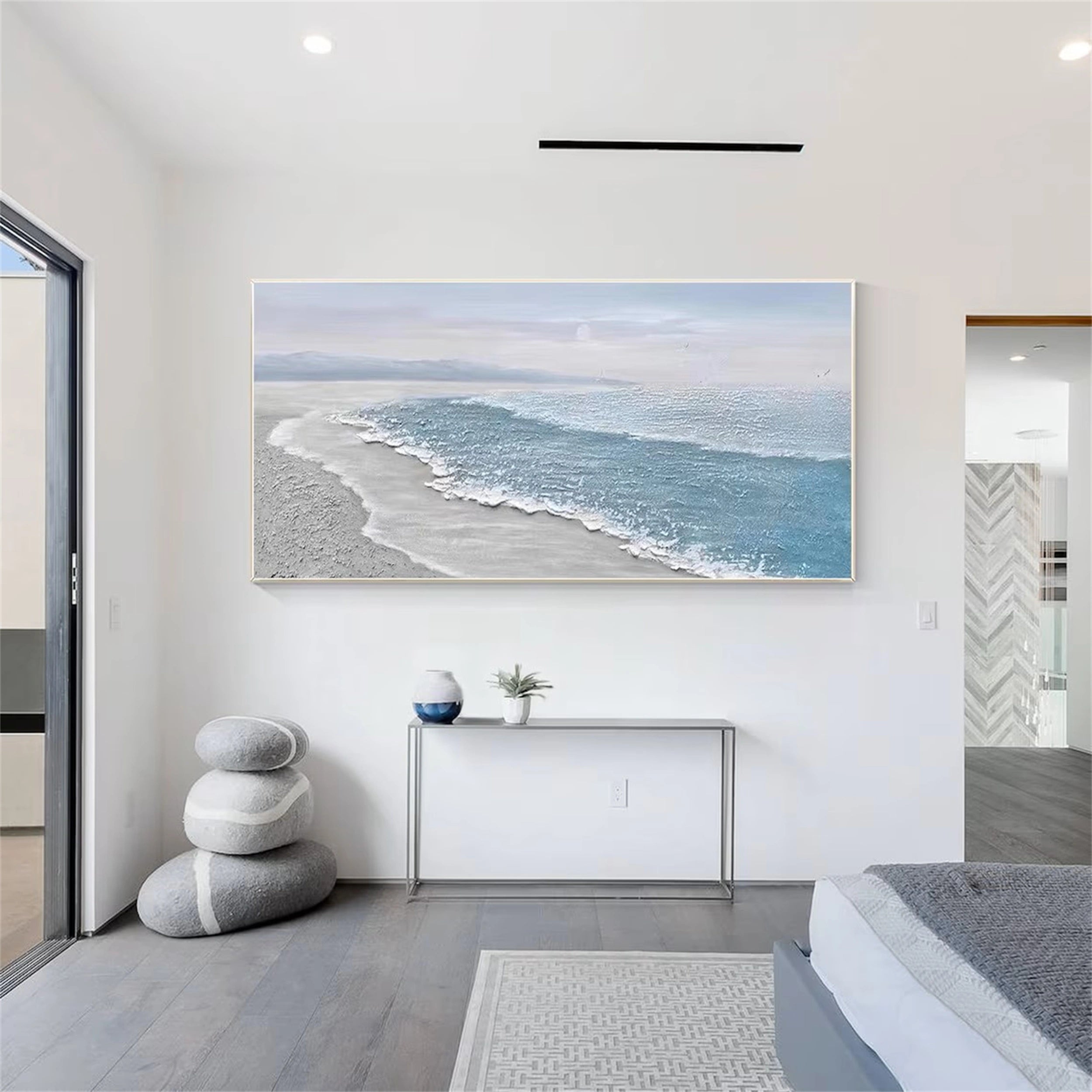 Ocean And Sky Painting #OS 057 - Stunning Seascape Wall Art for Home & Office Decor | Coastal Themed Living Room & Bedroom Wall Decor