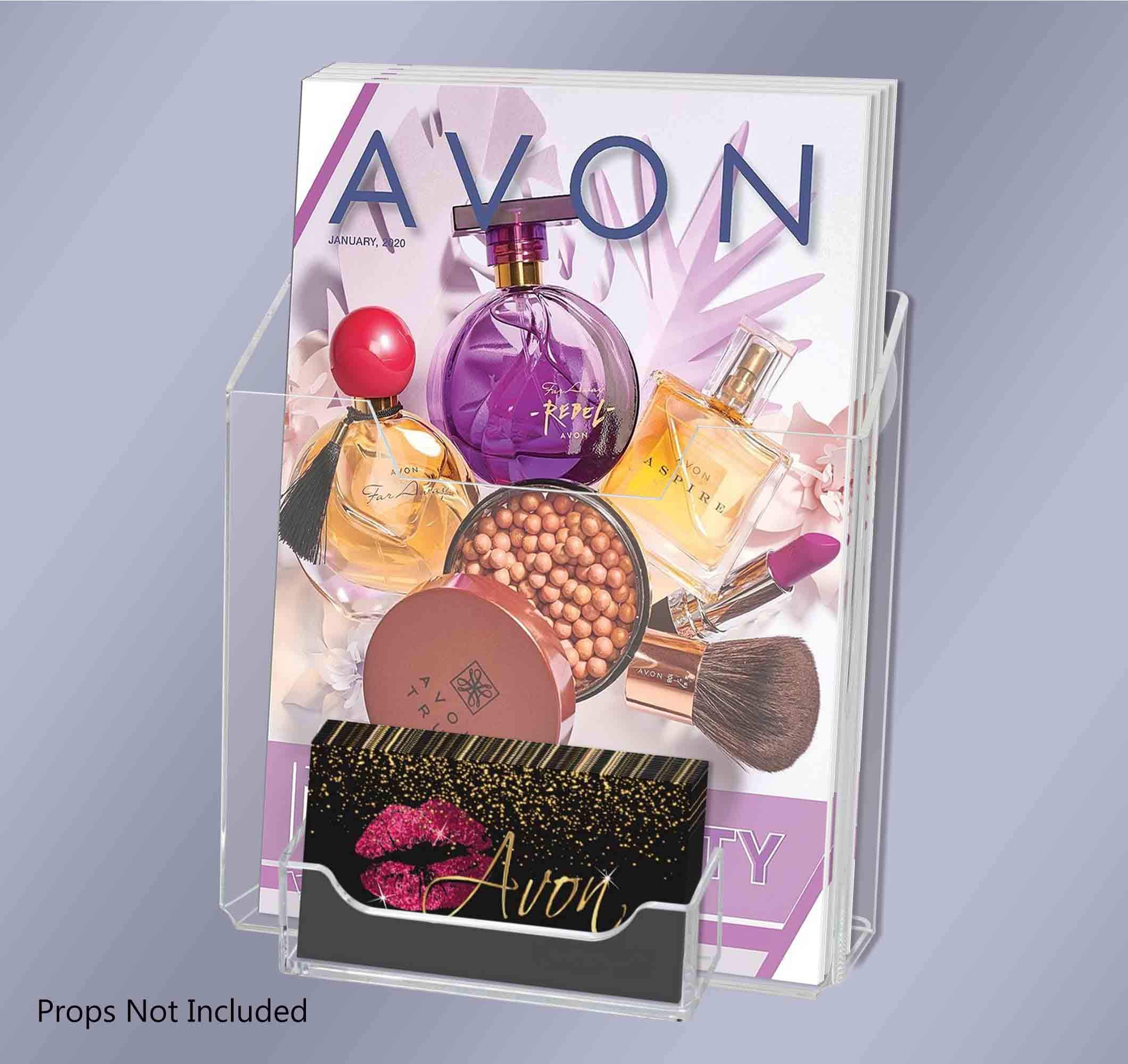 4 Pack Clear Acrylic Suction Cup Brochure Holders - Vertical Bifold Window & Glass Wall Display Caddy for 5.5