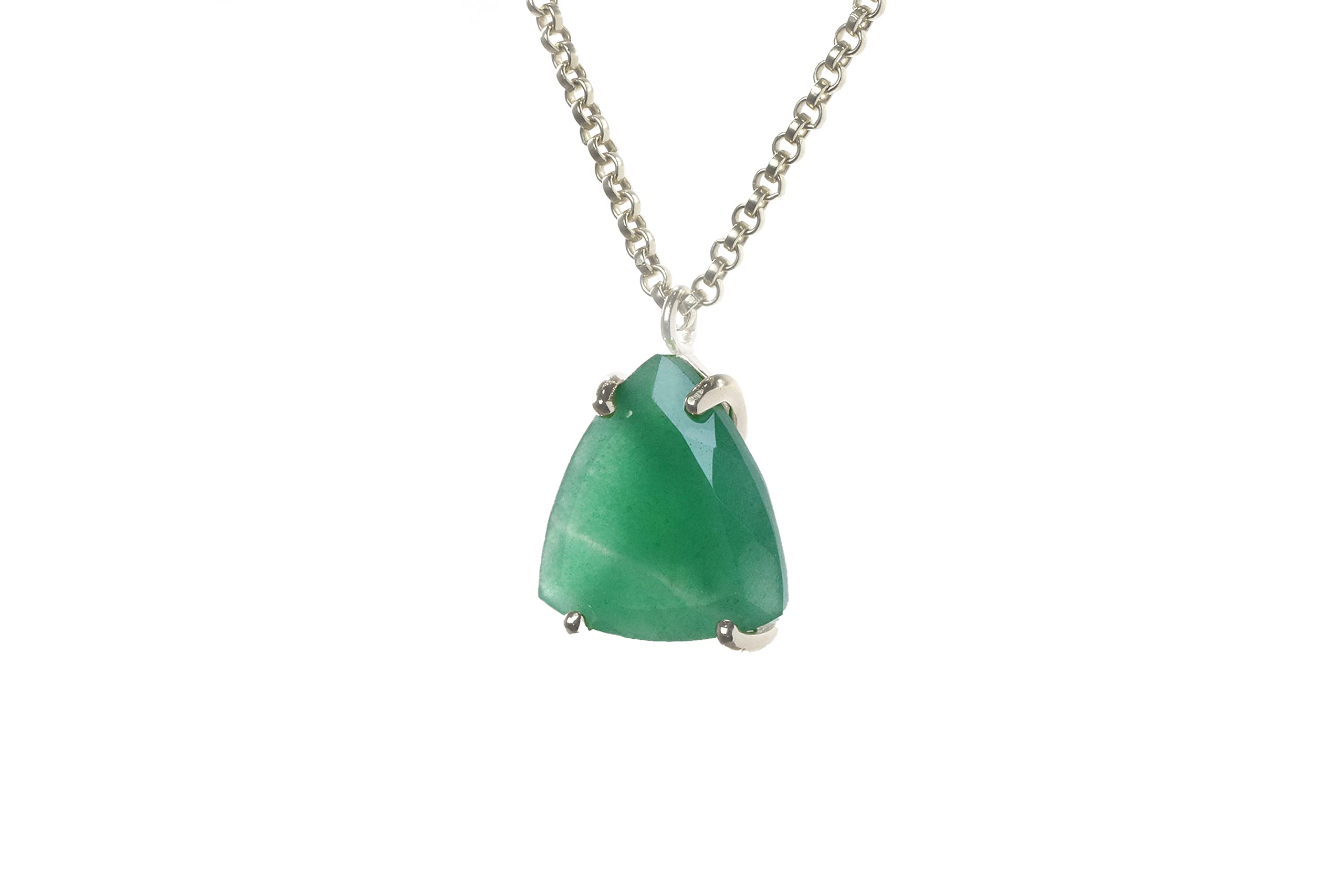 Anemone Trillion Green Aventurine Necklace - Handmade Bohemian Gemstone Pendant Jewelry for Women - Adjustable Statement Necklace for Spiritual Healing, Meditation & Boho Fashion