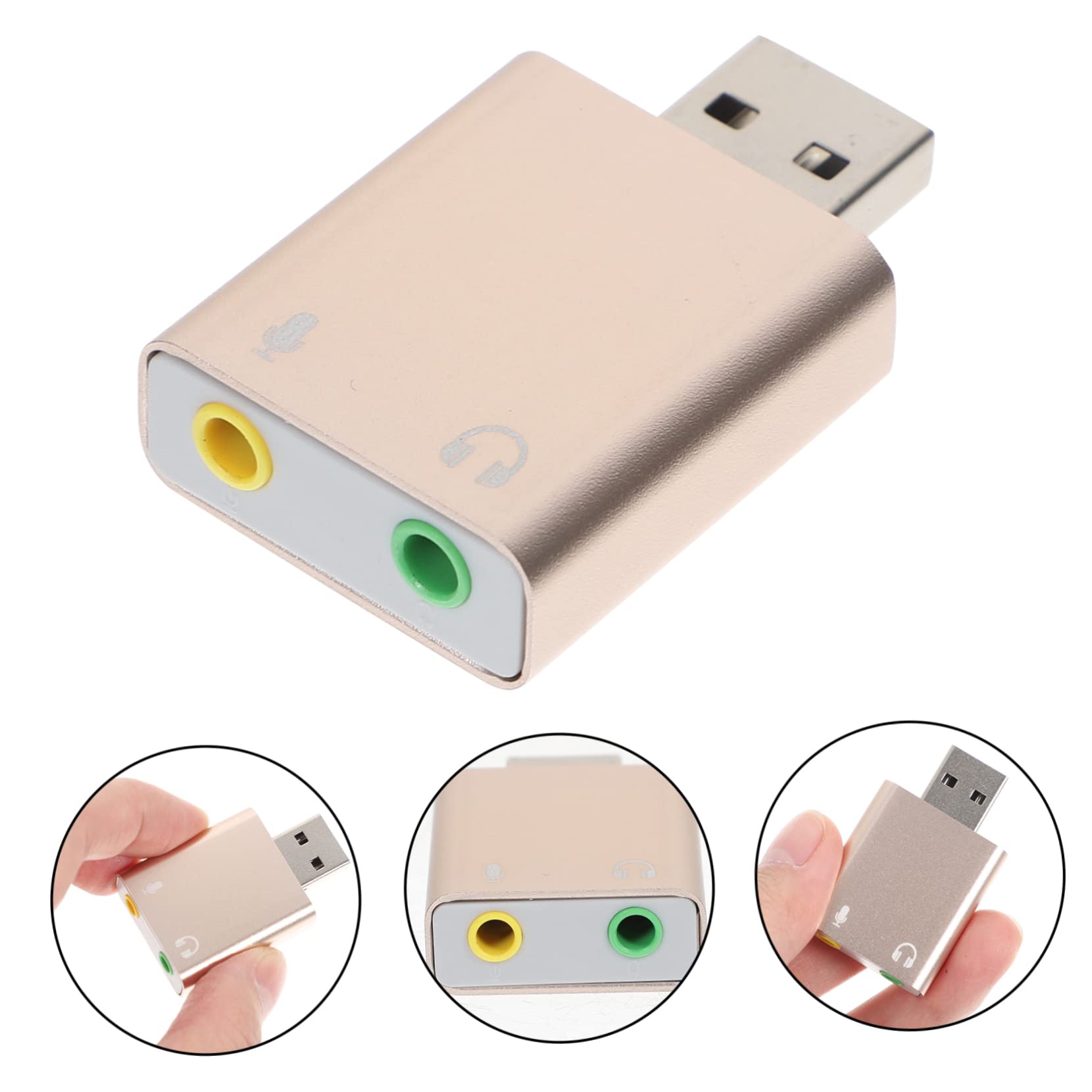 4-Pack OSALADI USB External Sound Card with Audio Jack Adapter - Universal USB Audio Adapter for PC, Laptop, Bus & Electronic Devices - Perfect for Gaming, Streaming & Conference Calls