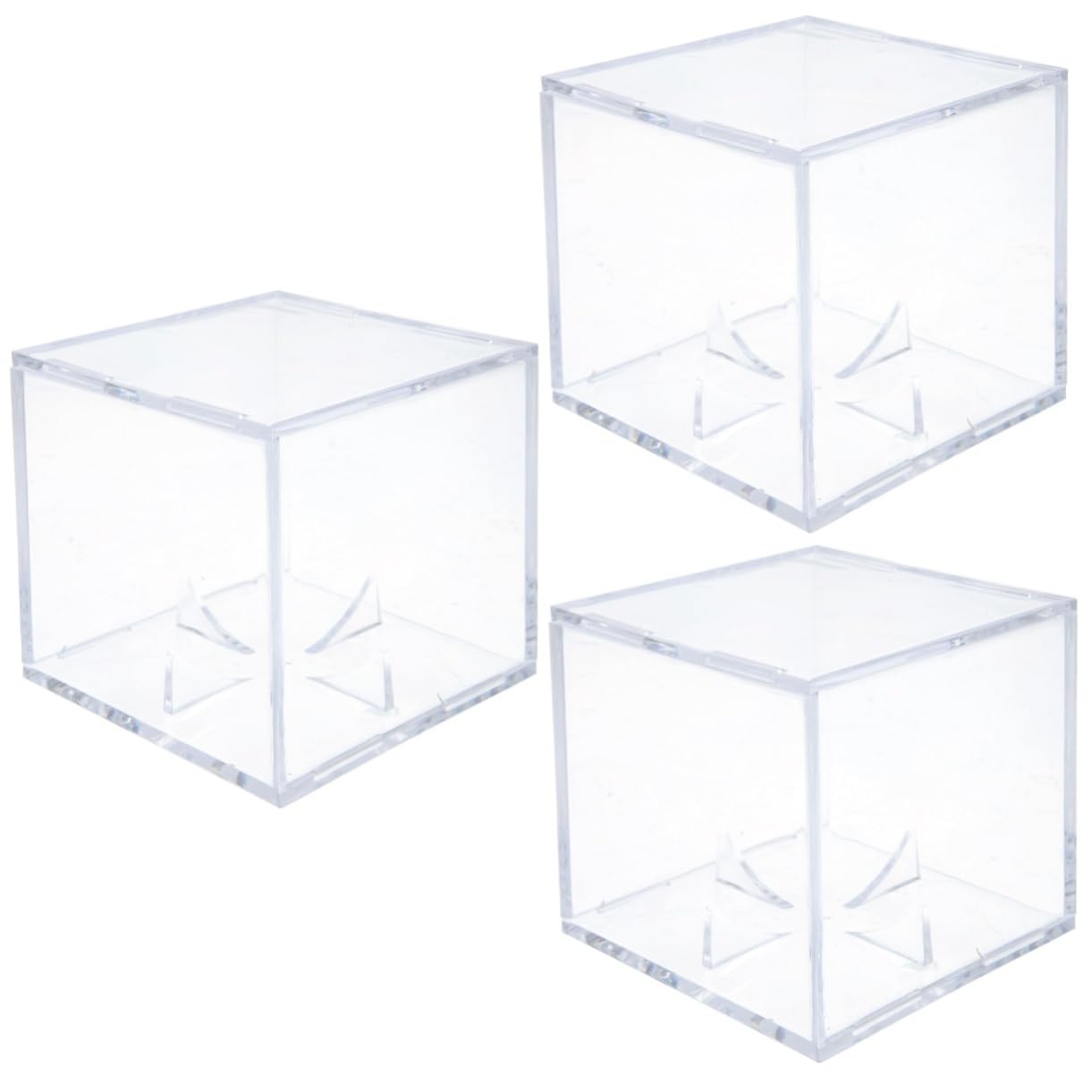 Balacoo 3-Piece Clear Acrylic Display Box Set - Football Accessories Organizer for Collectibles, Mini Balls & Sports Memorabilia - Perfect for Desktop, Shelf, or Tabletop Display (Soccer, Basketball, Baseball)