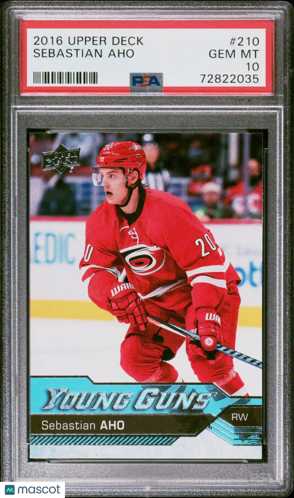 2016-17 Upper Deck Series One Hockey Sebastian Aho Young Guns Rookie Card PSA 10 Gem Mint - Perfect for NHL Collectors, Hockey Fans & Sports Memorabilia Enthusiasts