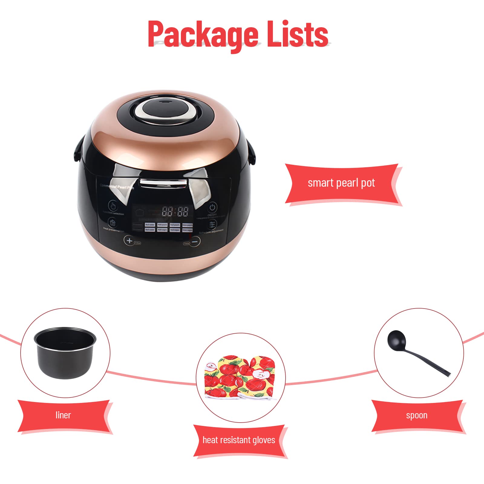 Commercial 5L Fully Automatic Black Tapioca Pearl Cooker with Touchscreen - 110V Electric Boba Maker for Bubble Tea, Milk Tea & Dessert Shops | Perfect for Tea Cafes, Home Use & Small Businesses