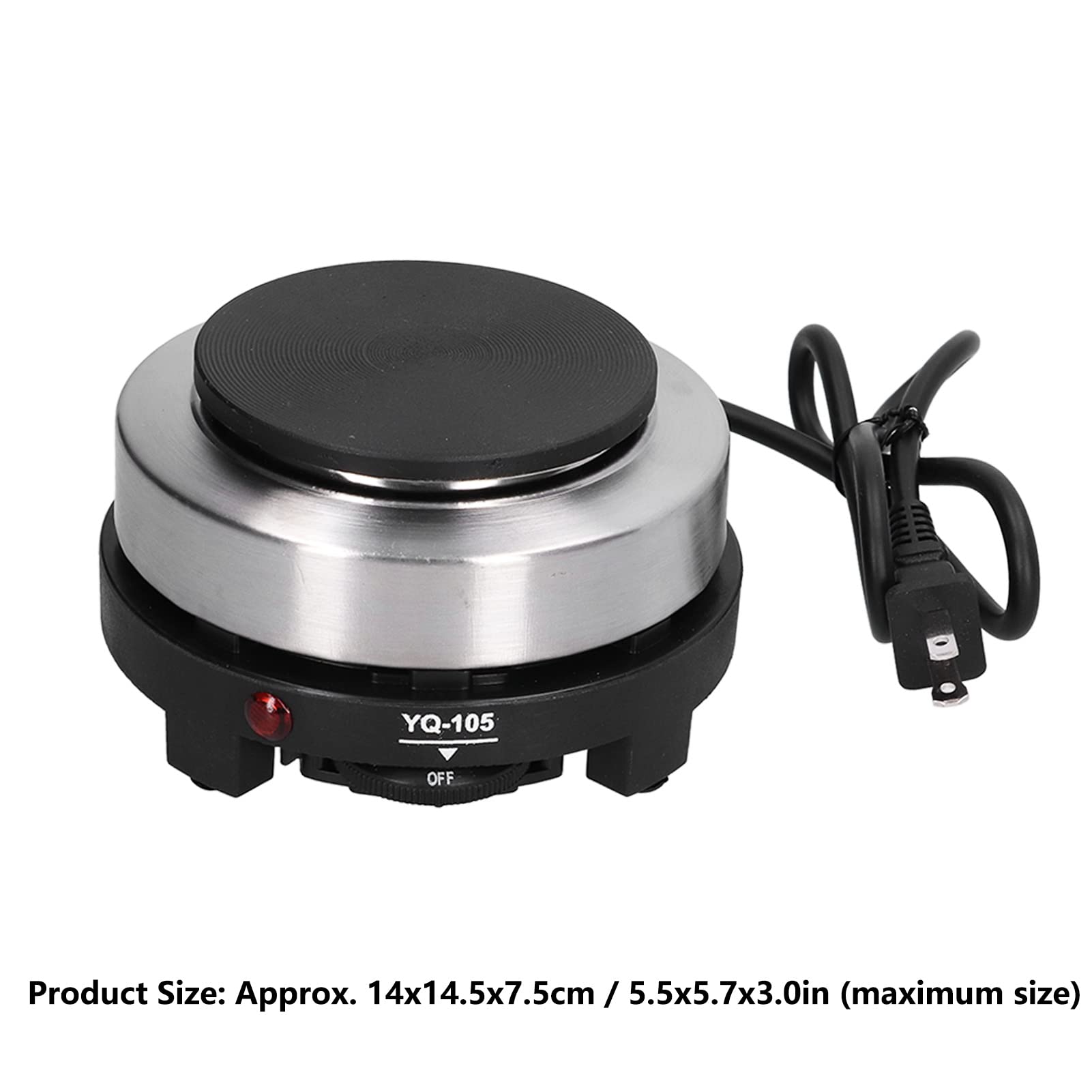 500W Small Electric Hot Plate - 5 Temperature Settings with Power Indicator Light for Heating Coffee, Tea, Milk - Perfect for Home, Office & Dorm Use
