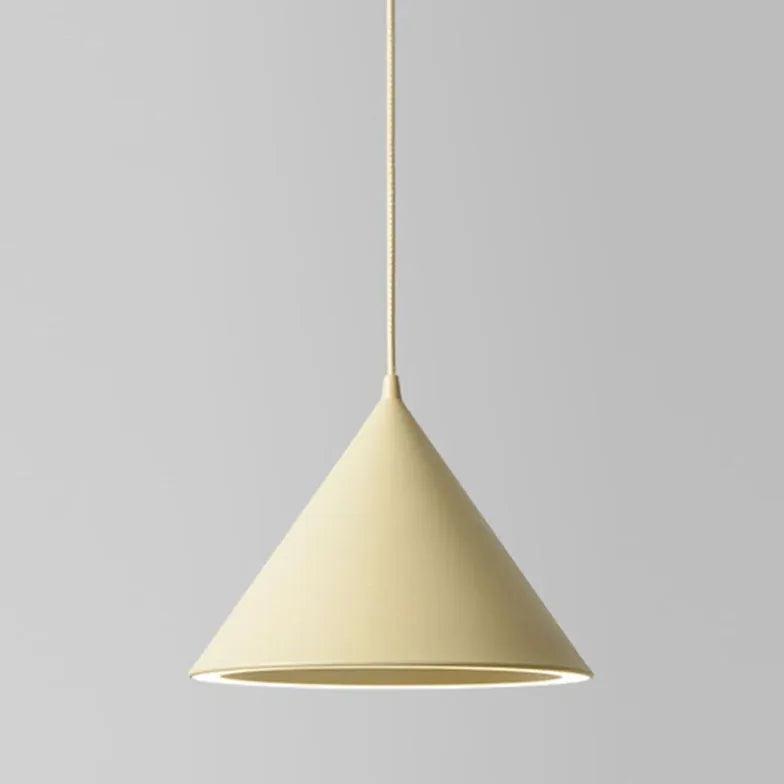 Modern Creamy White Cone Pendant Light - Stylish Ceiling Lighting for Kitchen, Dining Room, and Bedroom Decor