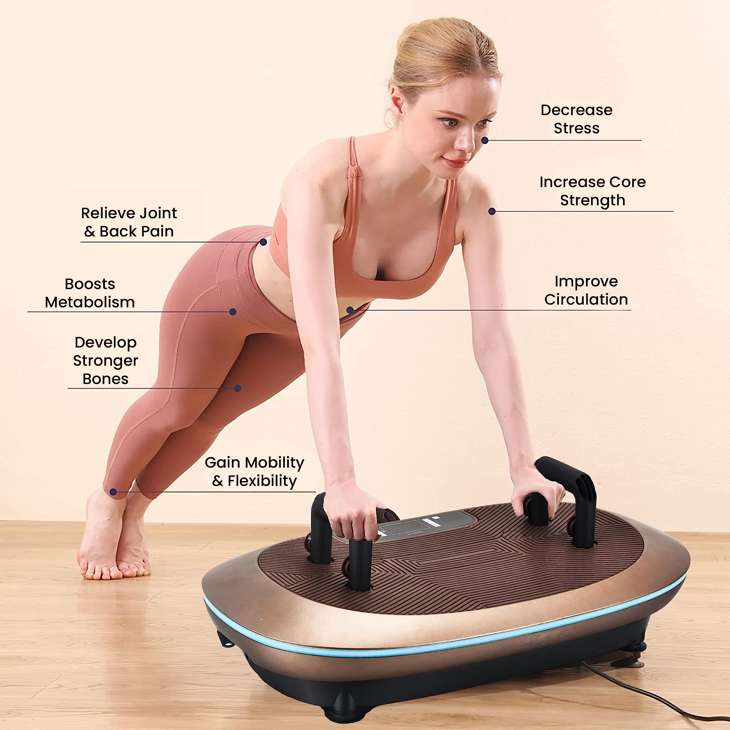 EILISON 4D Vibration Plate Exercise Machine with 3 Powerful Silent Motors - Oscillation, Linear & Pulsation Modes for Home Workout - Full Body Vibration Platform for Weight Loss, Muscle Recovery & Toning - Perfect for Home Gym, Physical Therapy & Fitness Enthusiasts
