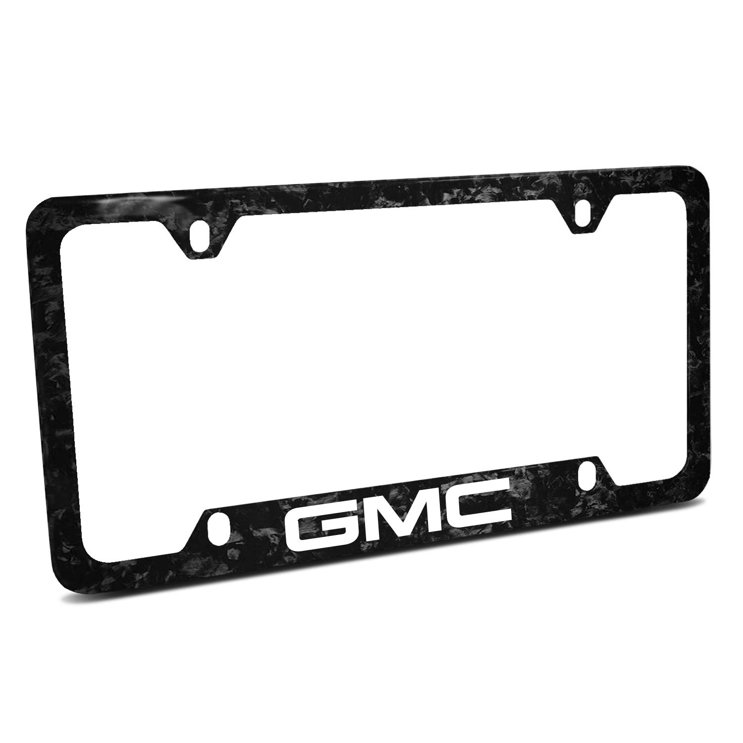 GMC Logo Real Black Forged Composite Carbon Fiber License Plate Frame - Durable 50 States Legal Car Accessory for Trucks & SUVs - Perfect for Road Trips & Custom Vehicle Styling