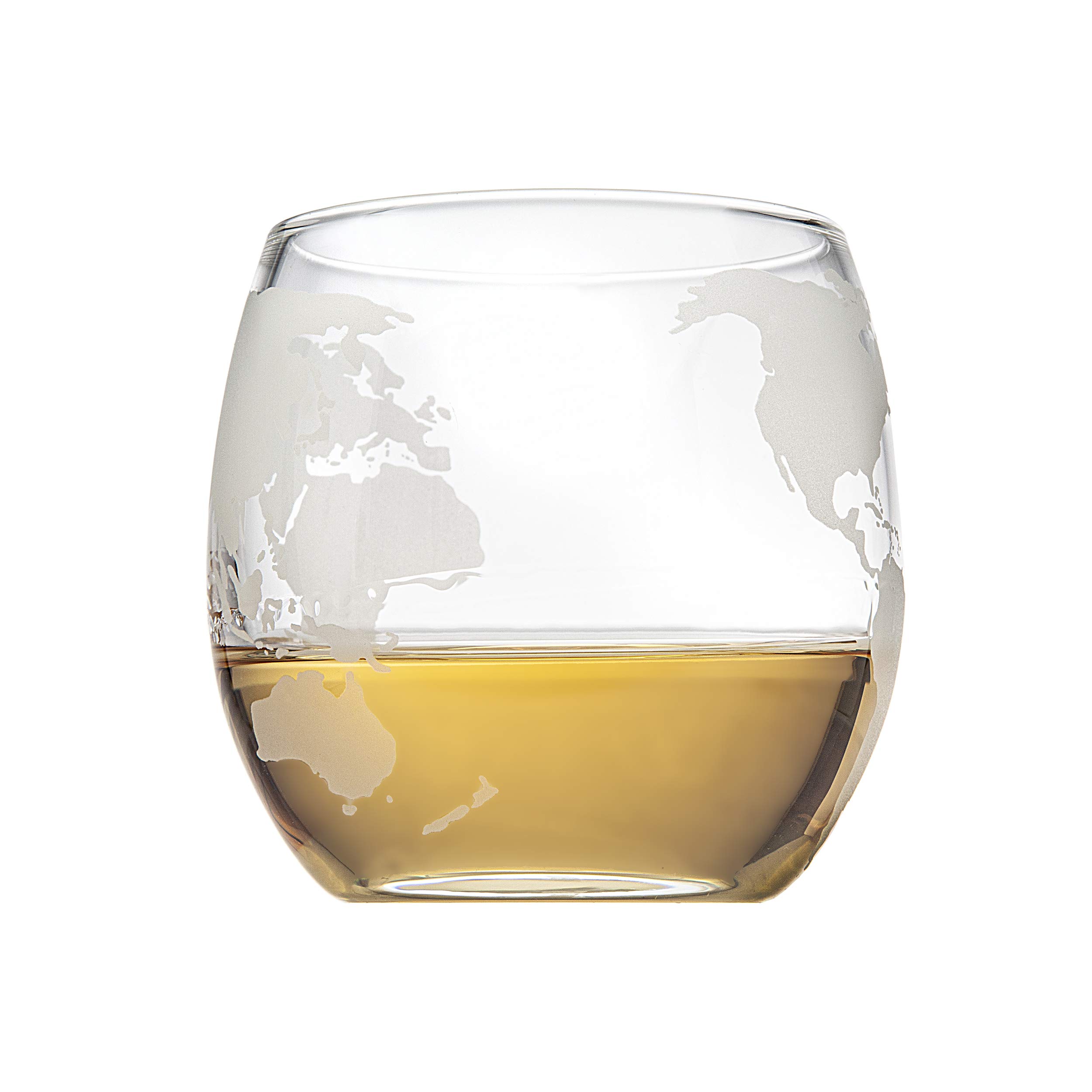 Premium Godinger Whiskey Decanter Airplane Globe Set with 2 Crystal Whiskey Glasses - Luxury Scotch Bourbon Vodka Liquor Gift Set for Home Bar, Office & Special Occasions