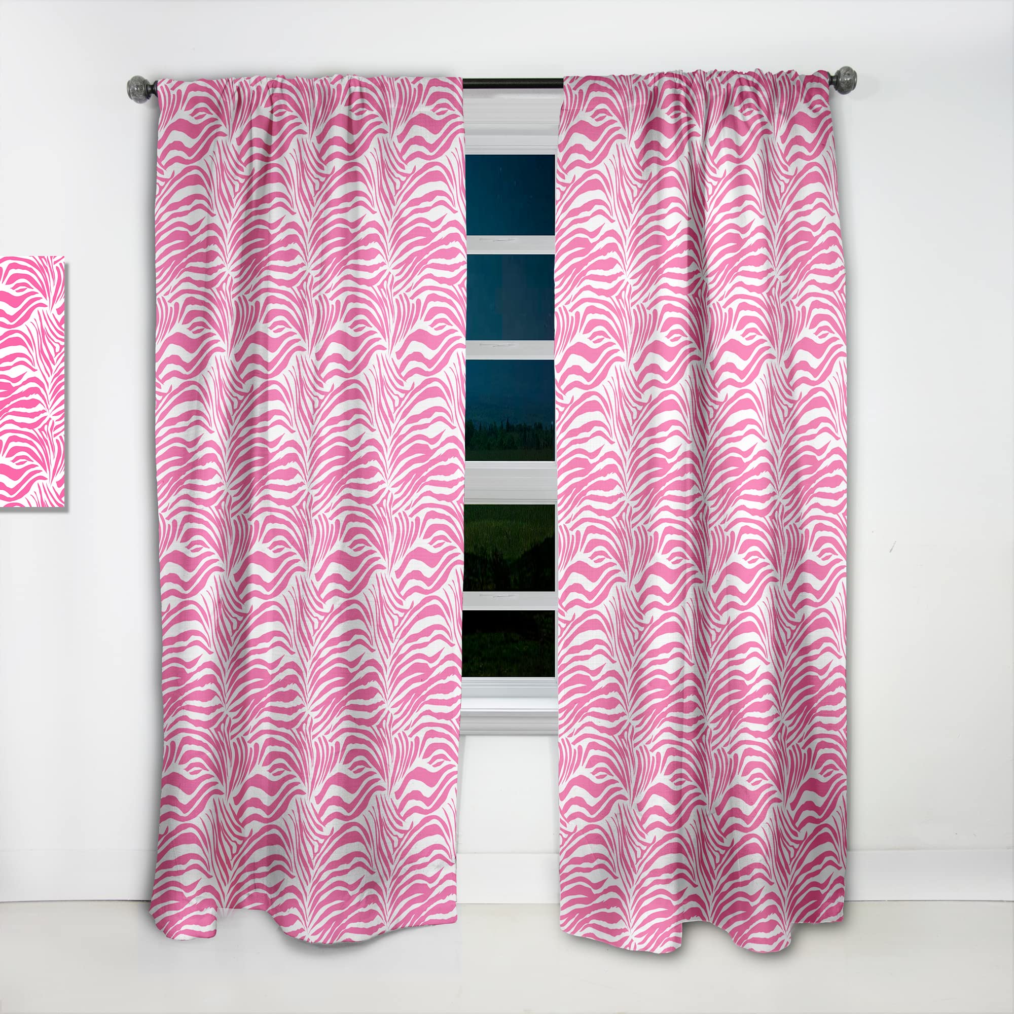 DesignQ Glamour Zebra Print Blackout Curtains - Thermal Insulated Single Panel 52x90 Inches - Stylish Animal Pattern Drapes for Bedroom & Living Room - Perfect for Home Decor, Privacy & Light Control