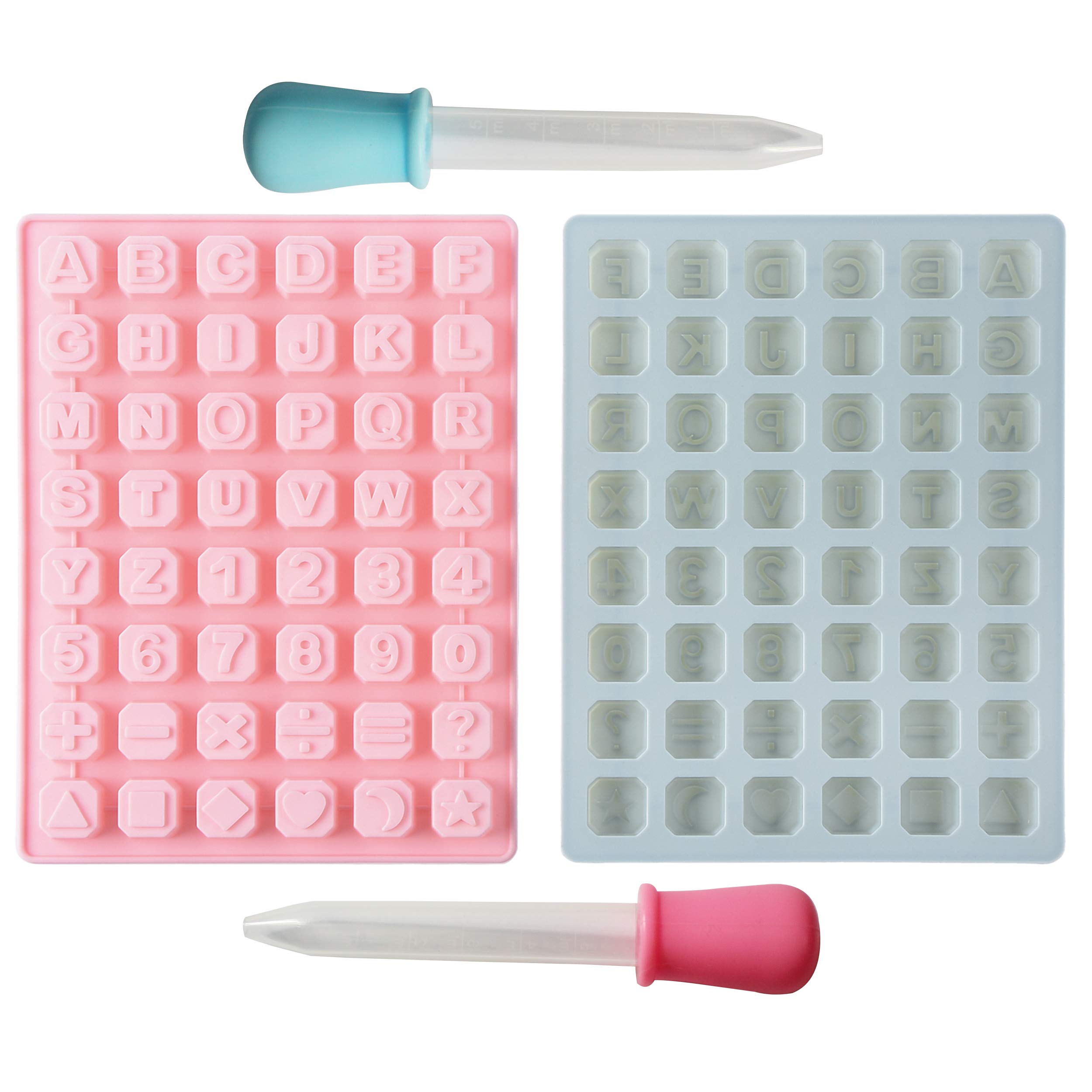 Verdental Silicone Molds for Candy, Ice Cubes, Cake, Chocolate & Jelly - 2 Bonus Droppers Included - Perfect for Baking, Dessert Making & DIY Crafts
