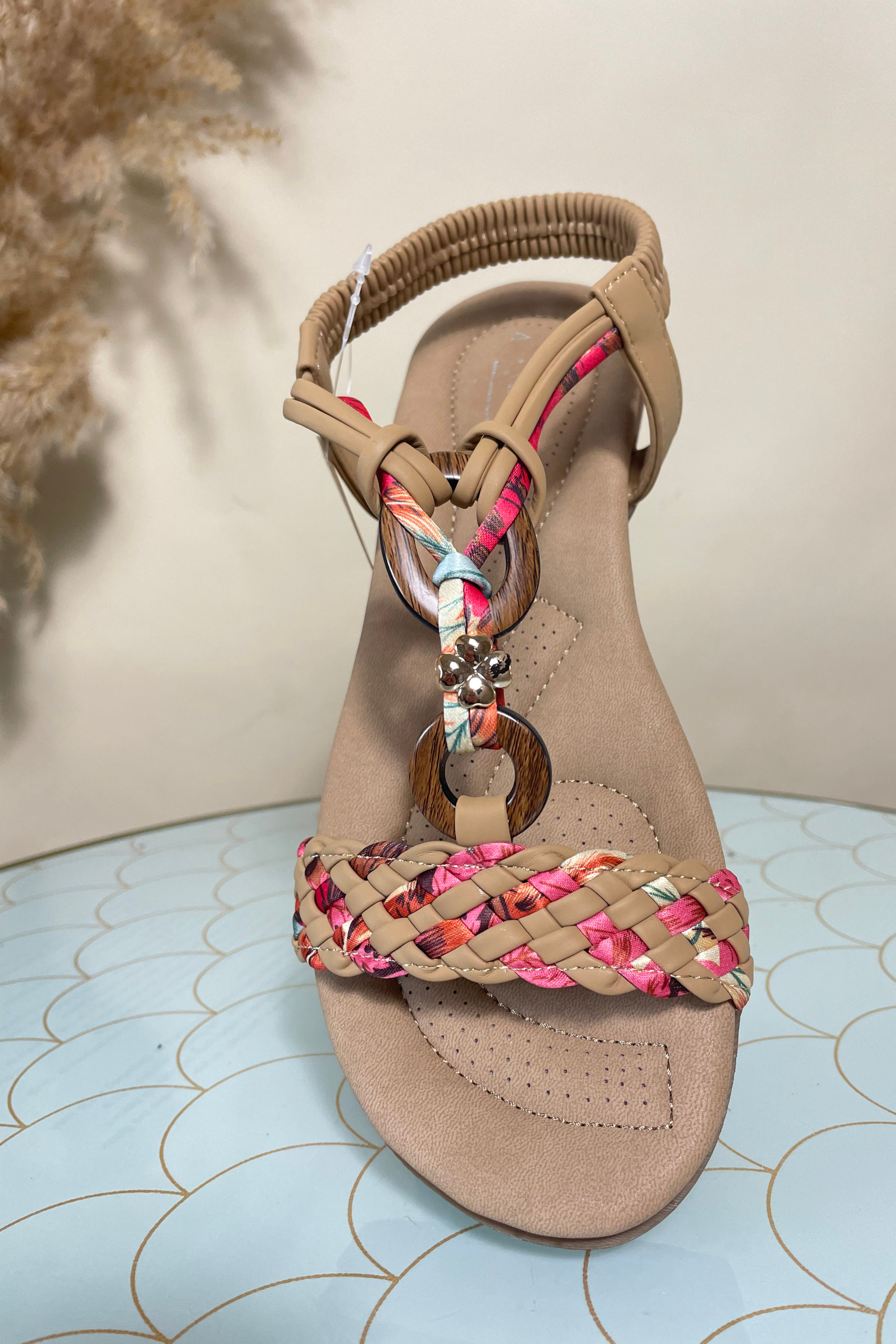 Stylish Multicolor Tan Slip-On Sandals for Women - Perfect for Beach, Vacation & Summer Outfits