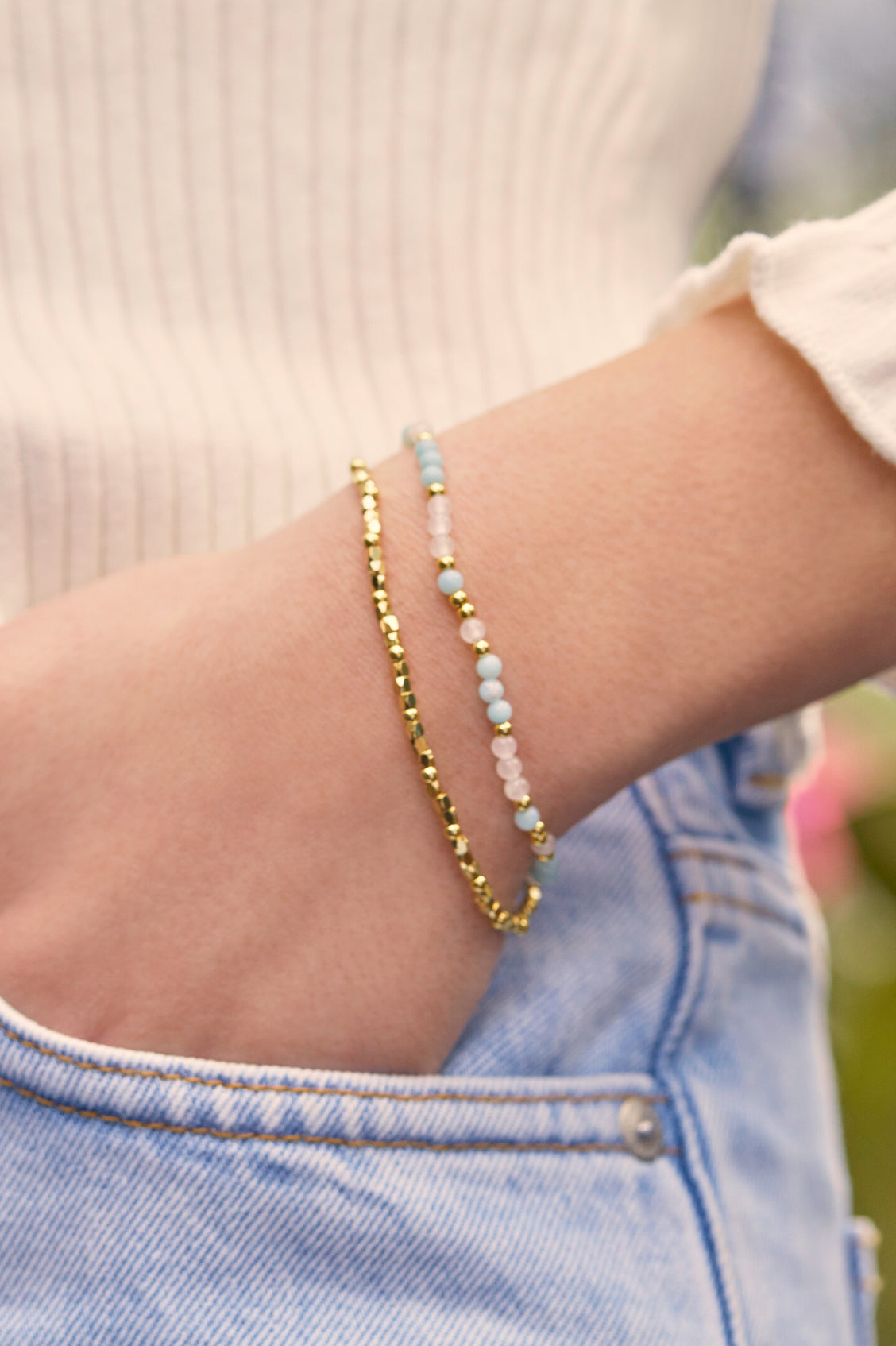Stylish Coco & Gemstone Bracelet Set for Women - Elegant Beaded Handmade Jewelry Gift for Birthday, Party & Everyday Wear