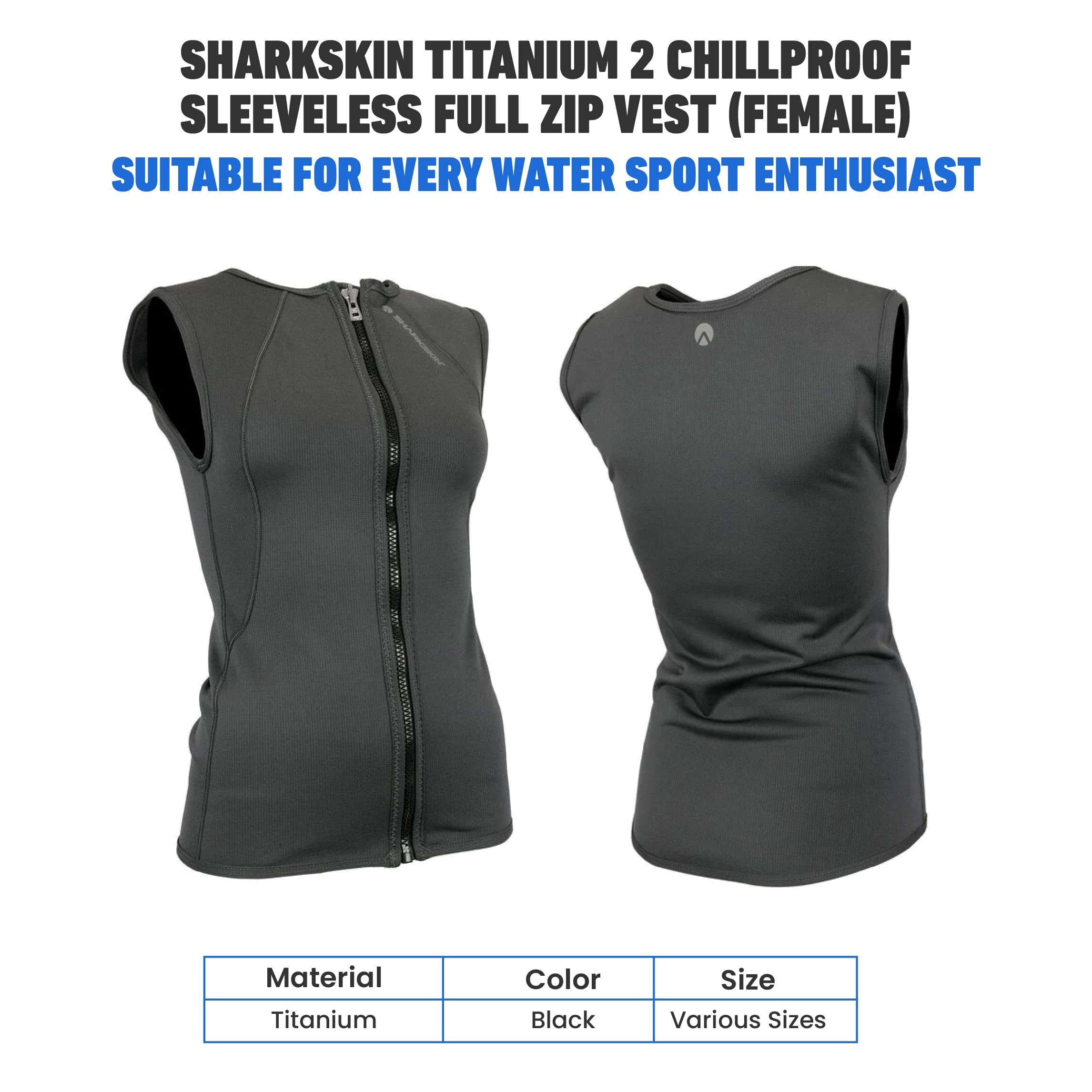 Lightweight Titanium 2 Chillproof Vest for Women - Full Zip Water-Resistant Winter Jacket - Perfect for Hiking, Skiing & Outdoor Activities
