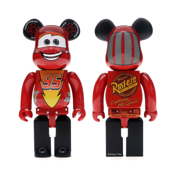 Medicom Bearbrick 400% Disney Lightning McQueen Collectible Figure - Perfect for Disney Fans, Toy Collectors & Home Decor Display