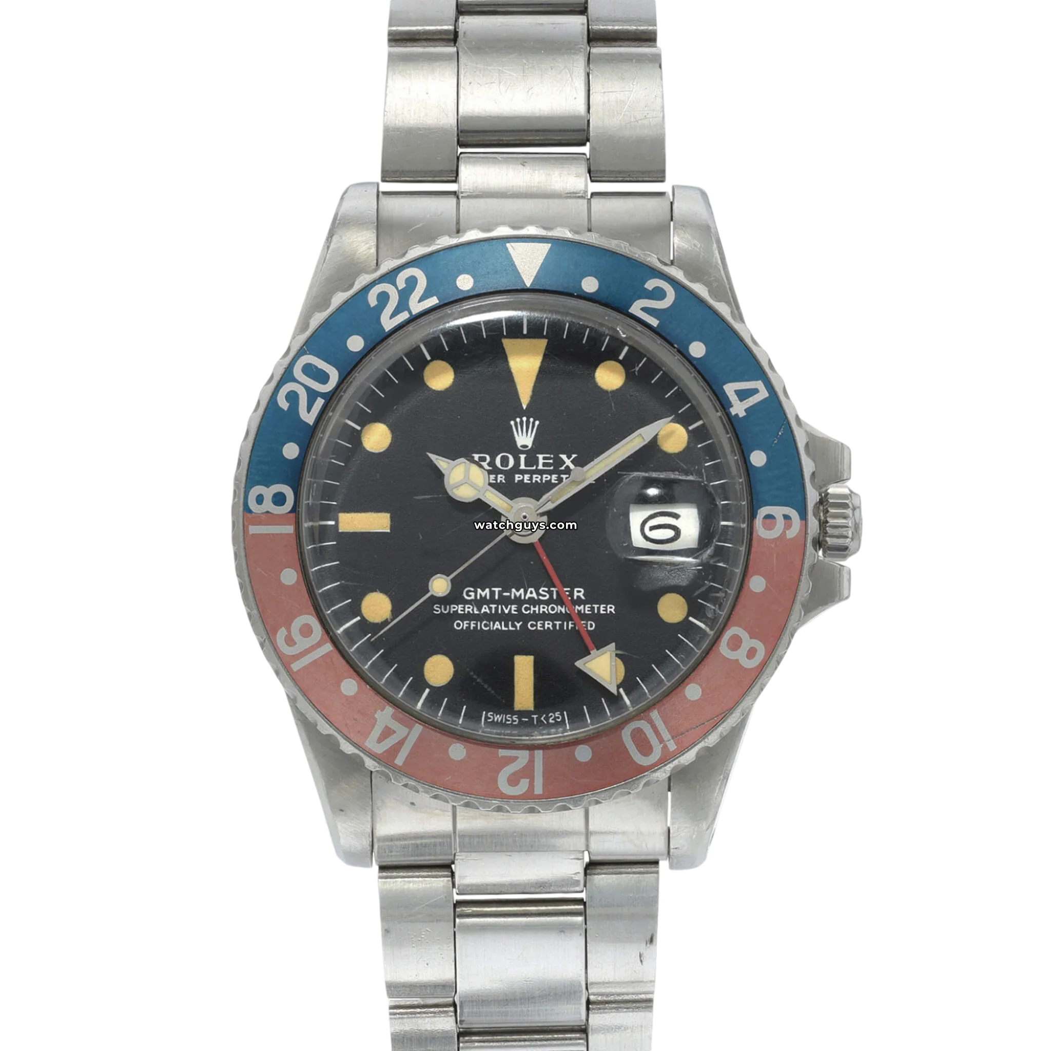 Vintage Rolex GMT-Master 1675 Pepsi Bezel Stainless Steel Watch for Men - Perfect for Travel, Business & Luxury Collectors