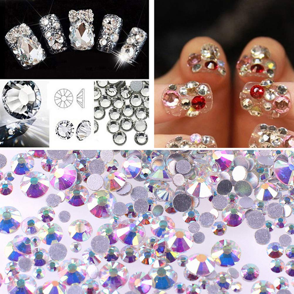 1440pcs Rhinestone Nail Art Decorations - Self-Adhesive Nail Gems, Jewelry Accessories for Nails, Toiletry Pouch & Acrylic Nails - Perfect for DIY Manicures, Nail Salons & Party Glam Looks
