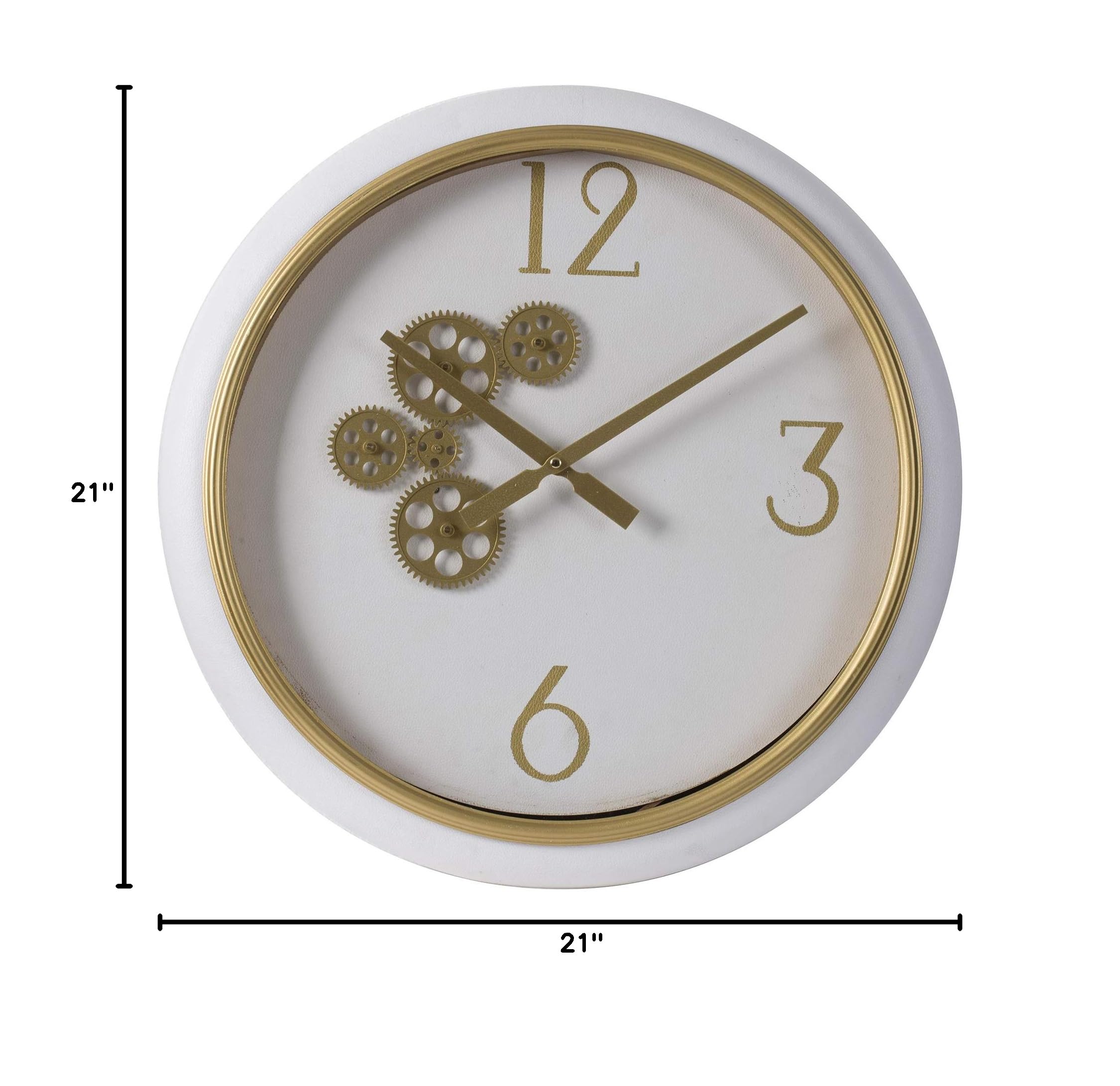 A&B Home White Wall Clock - Modern Minimalist Design for Living Room, Bedroom & Office Decor