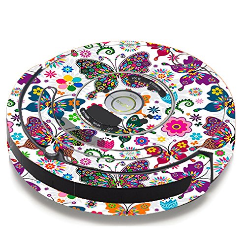 Colorful Butterfly Floral Vinyl Skin Decal Wrap for iRobot Roomba 650 & 655 Robot Vacuum - Customizable Protection & Stylish Home Decor Upgrade