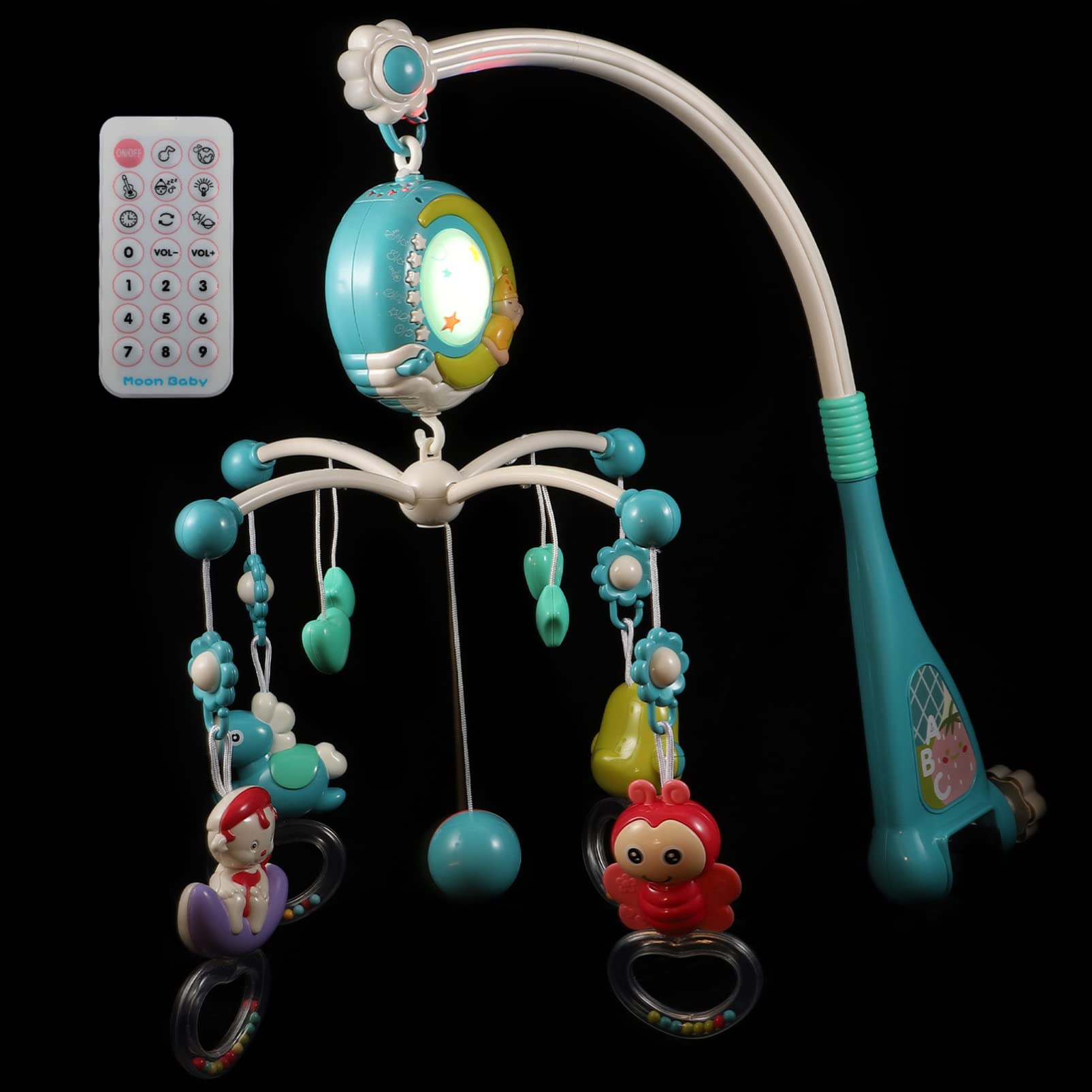 MILISTEN Musical Baby Doll Toy with Lights - Newborn & Toddler Crib Hanging Rattle for Nursery Decor | Soothing Musical Doll for Baby Bedroom, Infant Crib & Playtime (Blue)