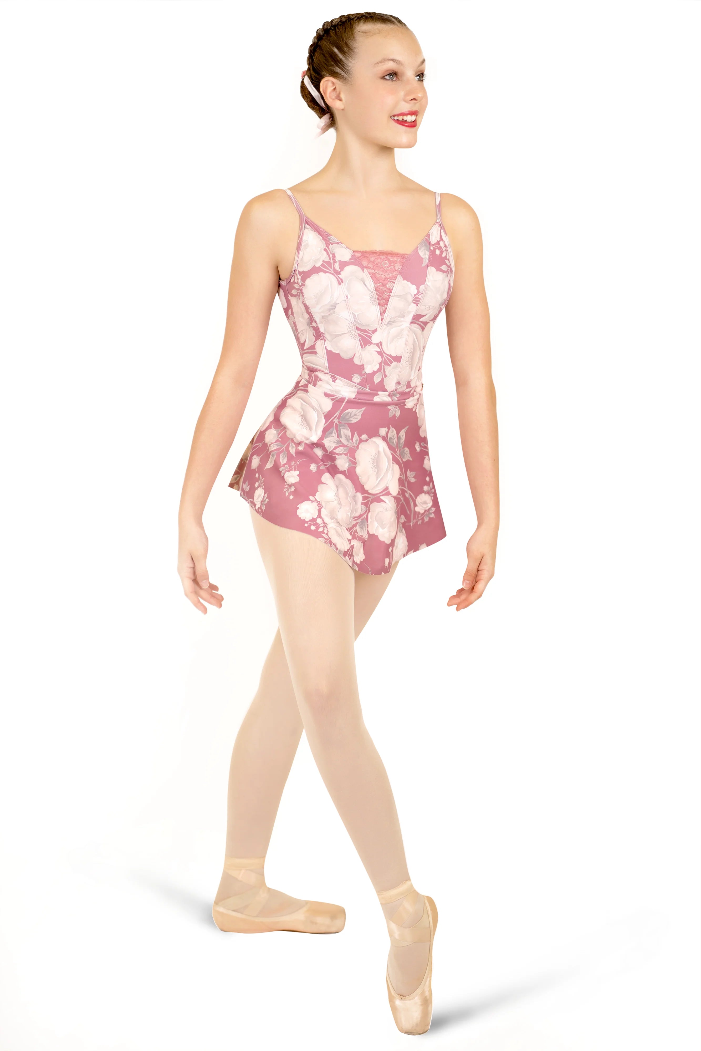 Antoinette Dusty Rose Leotard for Ballet, Dance & Gymnastics - Elegant Stretchable Performance Wear for Women & Girls - Perfect for Recitals, Practice & Competitions