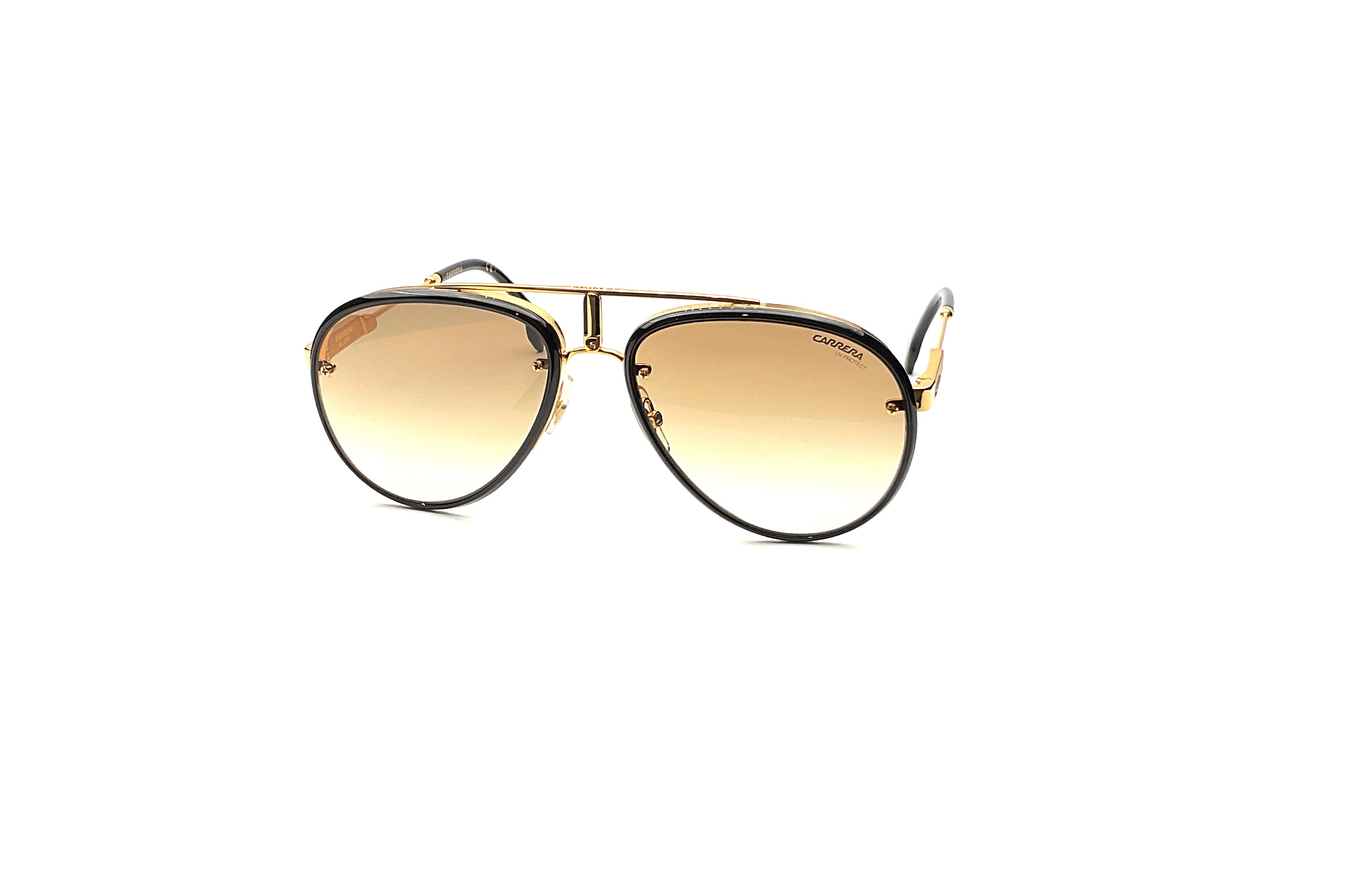Carrera Glory Sunglasses - Black & Gold Aviator Style for Men & Women | UV Protection, Polarized Lenses | Perfect for Driving, Beach & Outdoor Activities