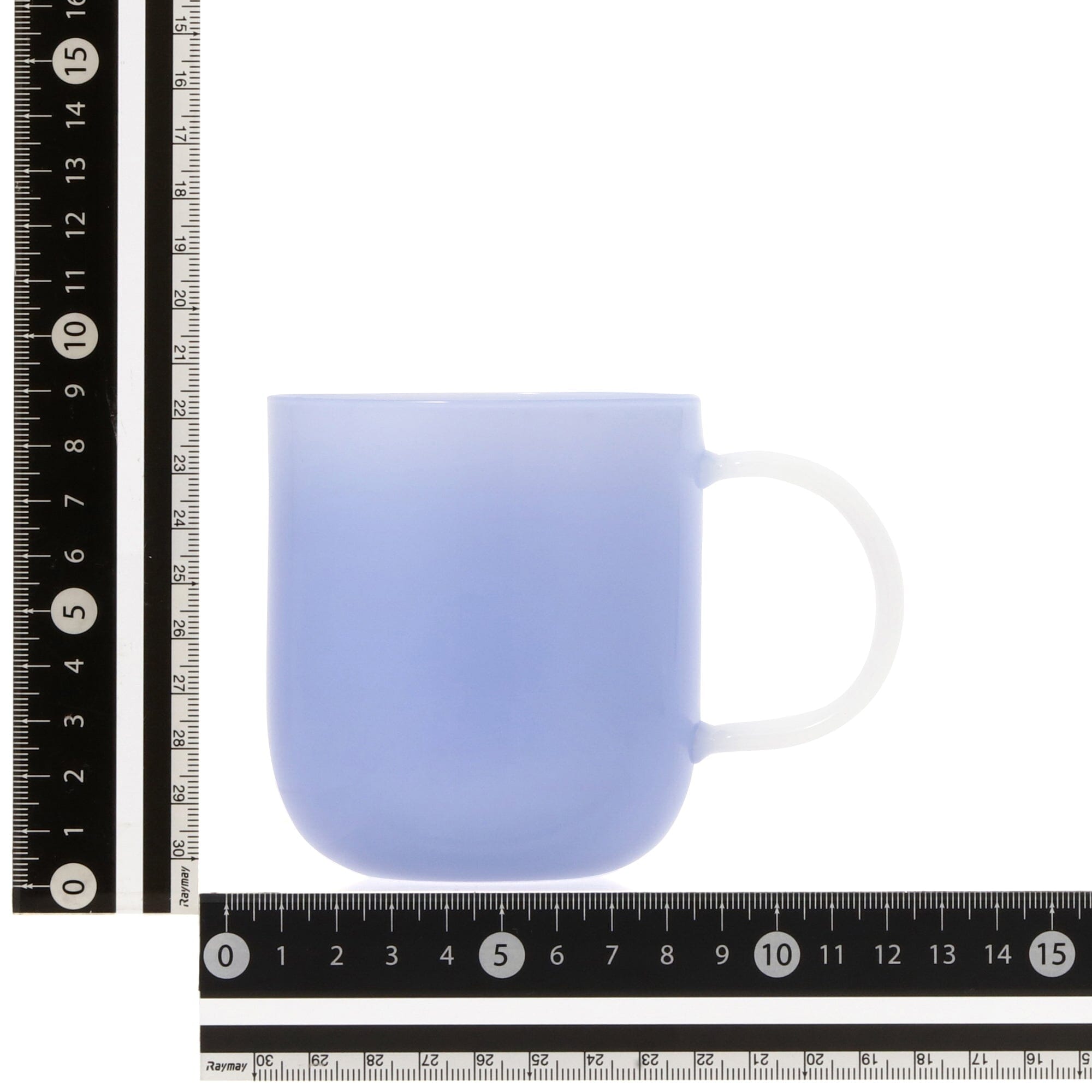 Premium Milky White Heat Resistant Glass Mug with Blue Accents - Perfect for Coffee, Tea & Hot Beverages at Home or Office