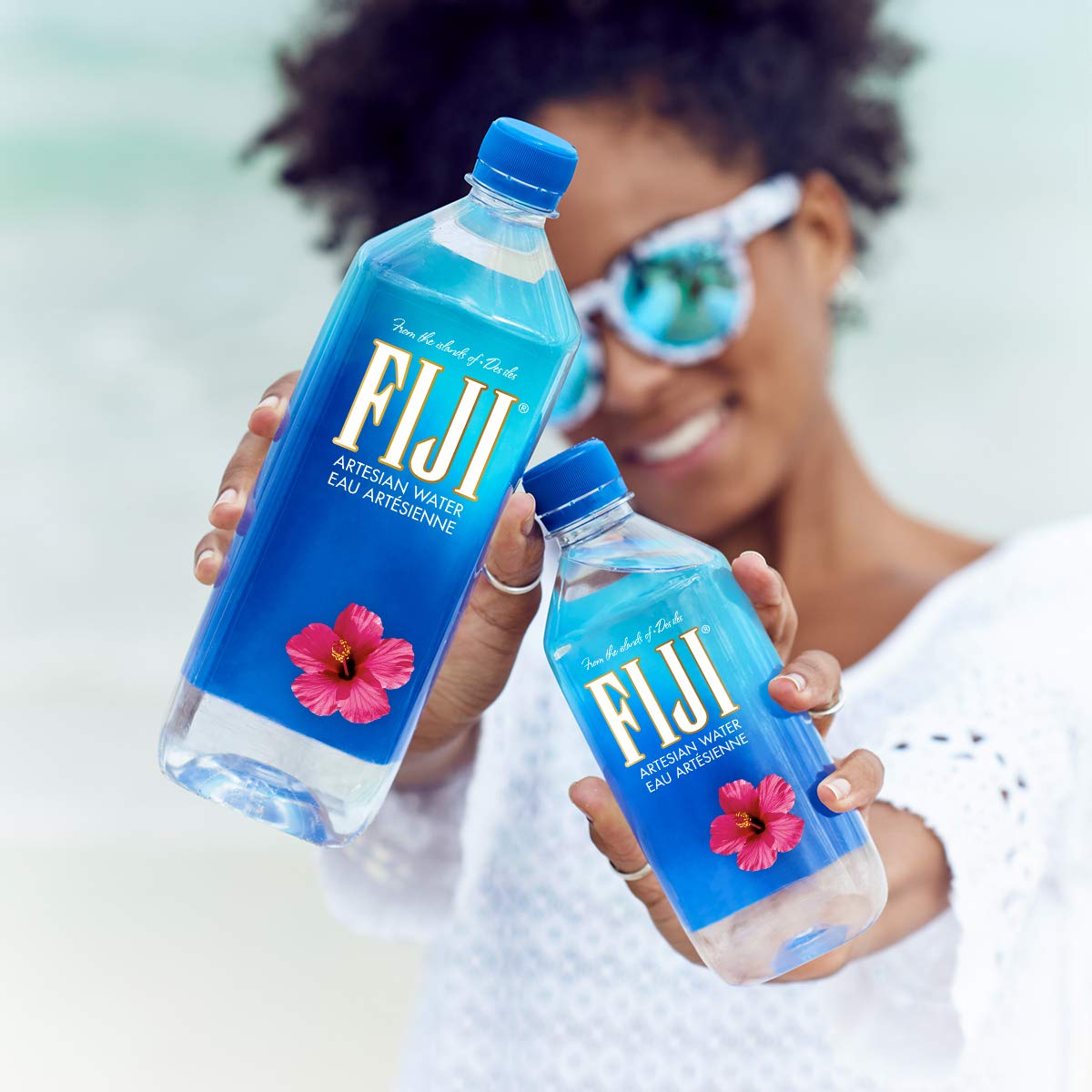 FIJI Natural Artesian Water 1L (33.8 fl oz) Bottle - Premium Alkaline Spring Water with Electrolytes for Hydration - Perfect for Gym, Office, Travel & Outdoor Activities