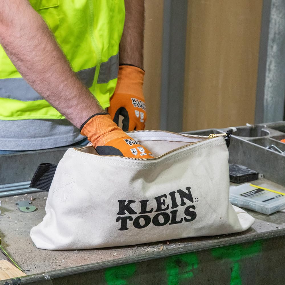 Klein Tools Heavy Duty Zipper Bag - Extra Long Multipurpose Tool & Craft Organizer for Work & DIY